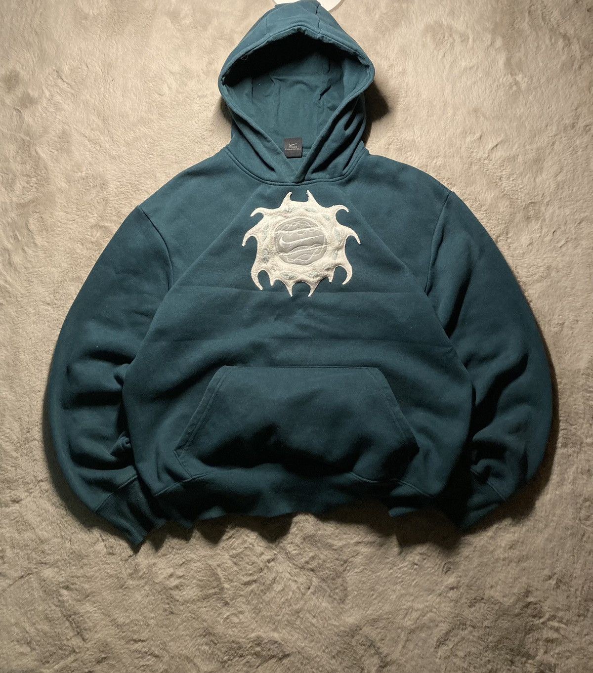 Nike × Vintage ⛩️nike hoodie custom fleece vintage y2k center big logo rare Size US XL / EU 56 / 4 - 4 Thumbnail