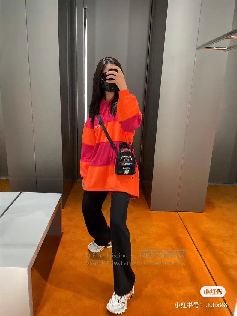 Balenciaga Balenciaga Coke Logo Red and Orange Color Block Polo Shirt Size US XXS / EU 40 - 9 Thumbnail