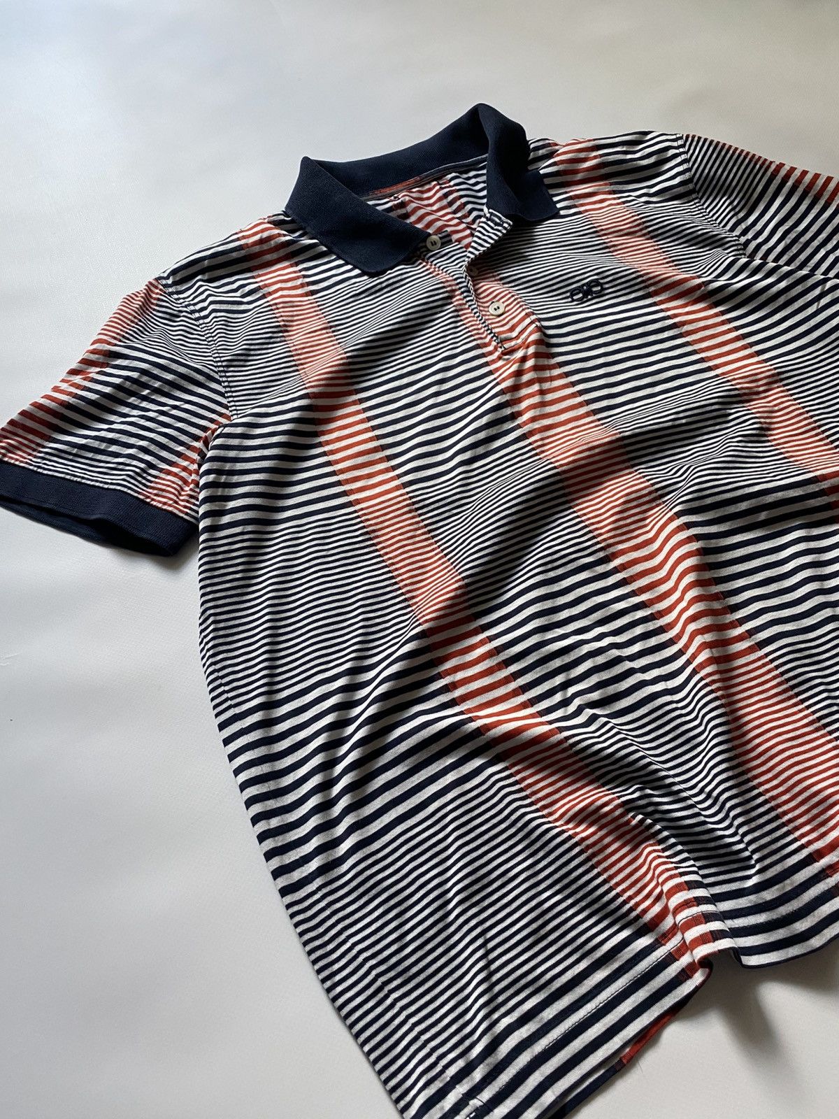 Salvatore Ferragamo Vintage Salvatore Ferragamo Luxury Striped Polo Shirt Size M Size US M / EU 48-50 / 2 - 2 Thumbnail