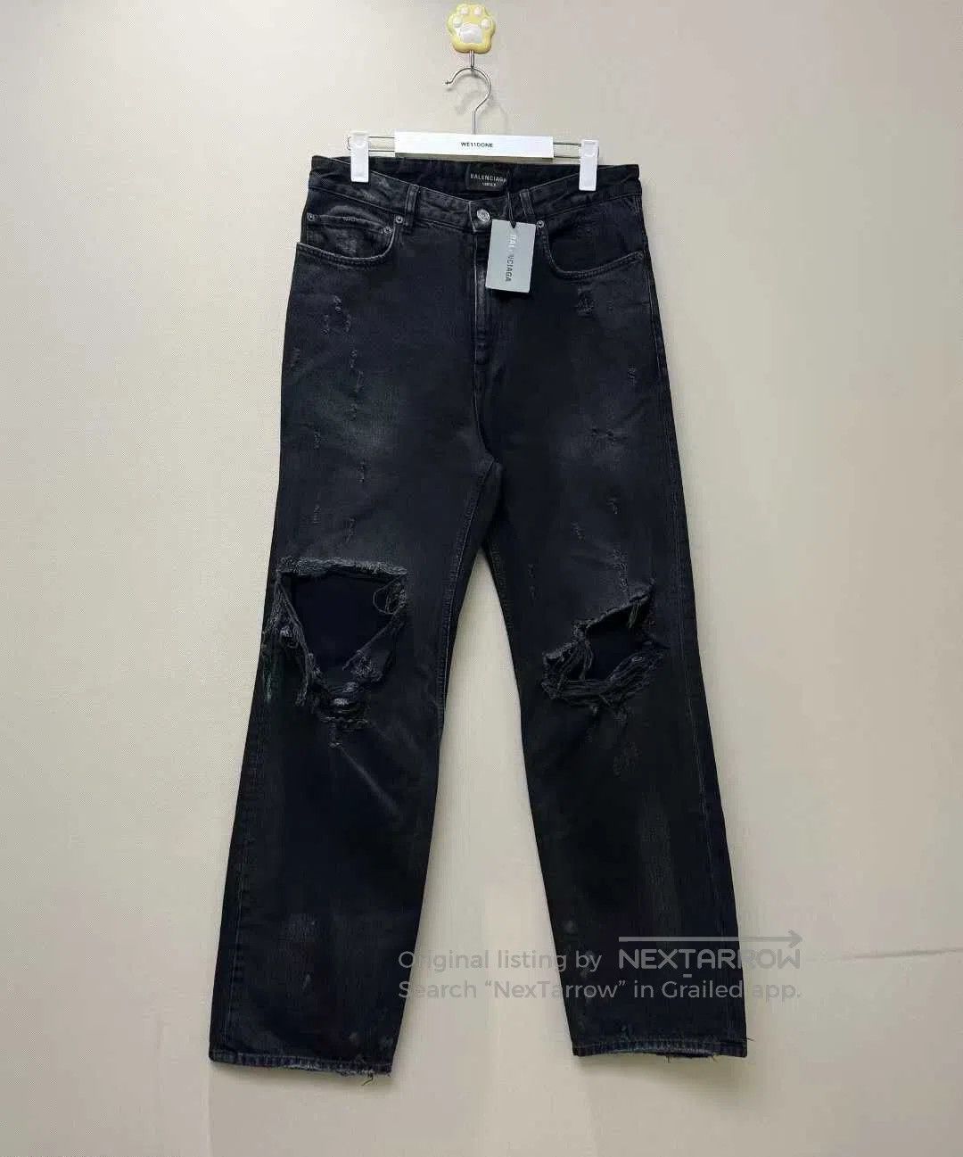Balenciaga Balenciaga size M Black Mud-dyed Destroyed Denim Pants| Size US 27 - 1 Thumbnail