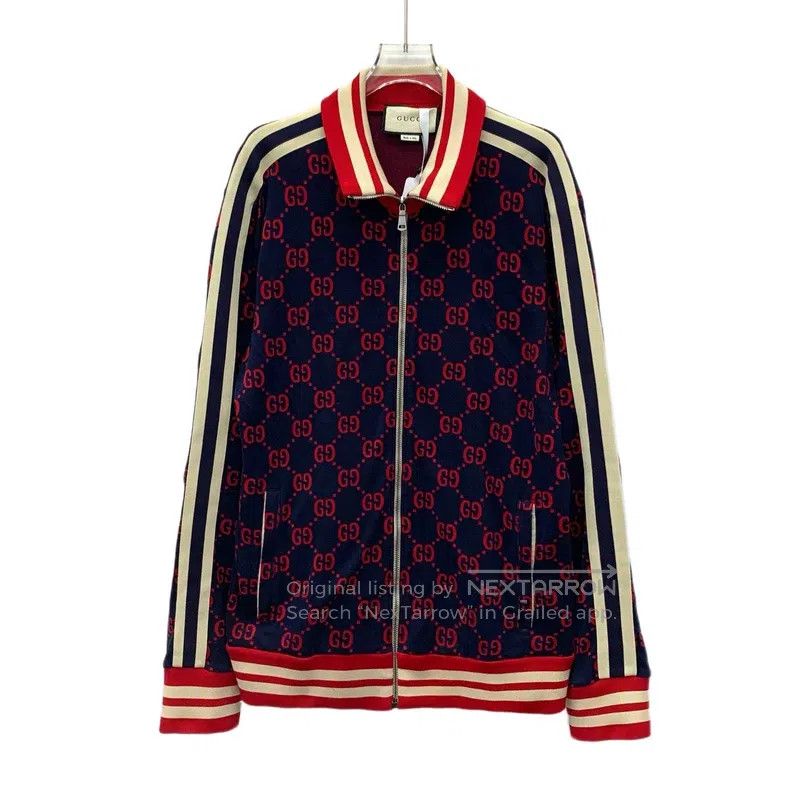 Gucci Colour block side stripe logo jacquard full print co