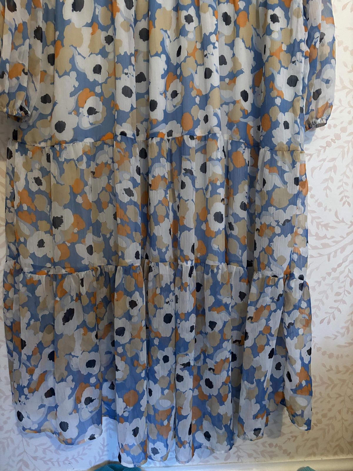 Jones New York JOIE Floral Long Sleeve Tiered Midi Dress Size XXL / US 16-18 / IT 52-54 - 7 Thumbnail