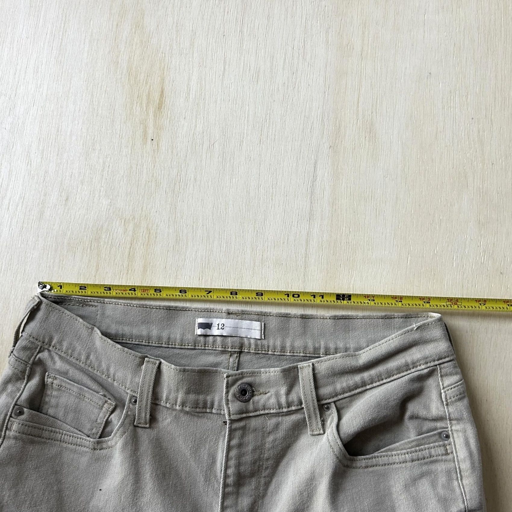 Levi's Levi's Mid Rise Stretch Capri Jeans Womens 12 Light Beige Denim Casual Pants Size 34" / US 12 / IT 48 - 6 Thumbnail