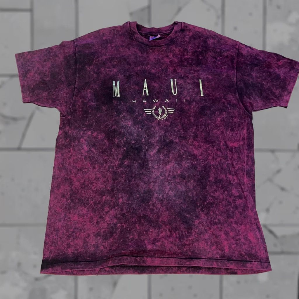 Guess VTG Hanes Beefy-T single stitch Maui Hawaii Tee USA MENS XL Purple Tee Size US XL / EU 56 / 4 - 1 Thumbnail