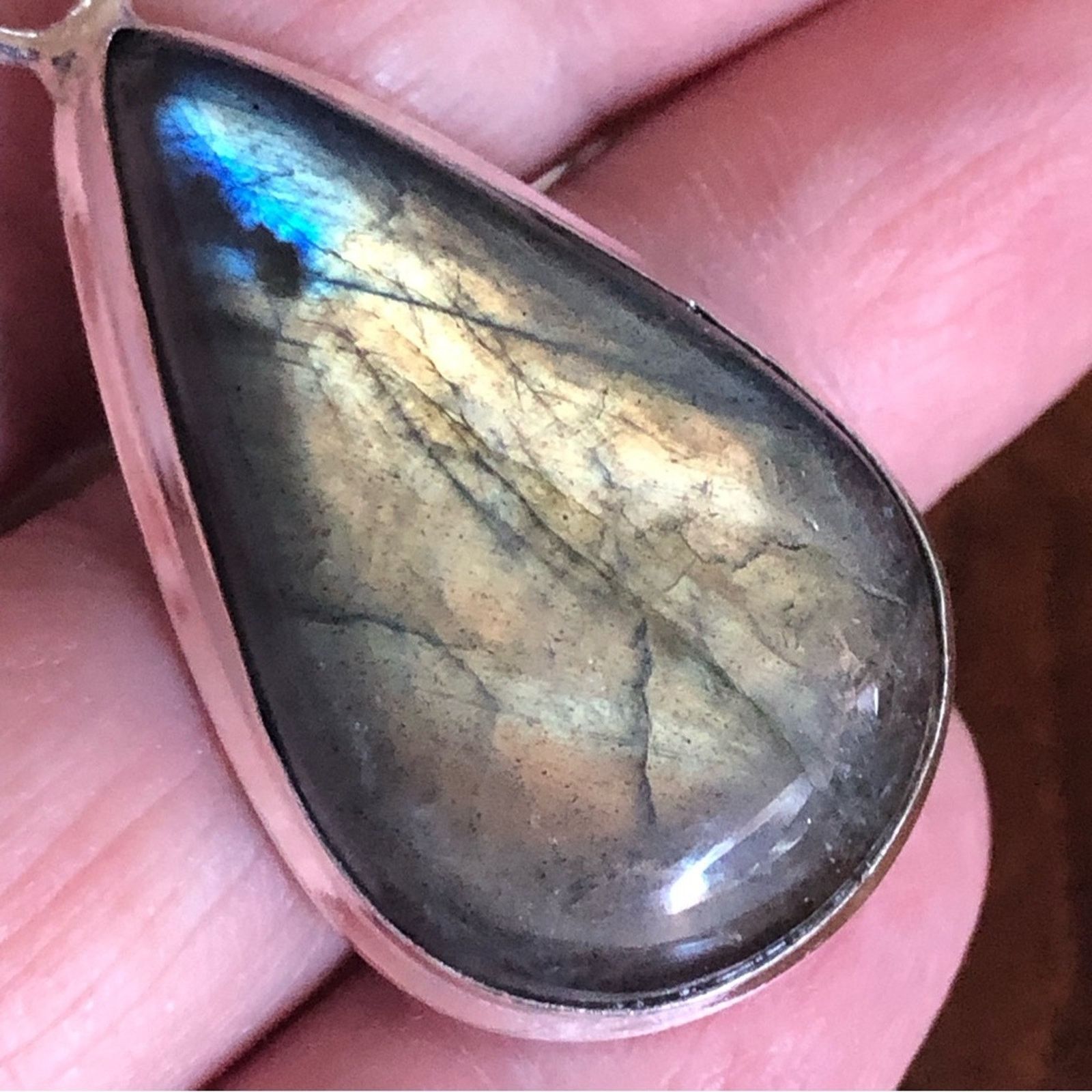 Handmade Handcrafted genuine labradorite raindrop 925 necklace Size ONE SIZE - 5 Thumbnail