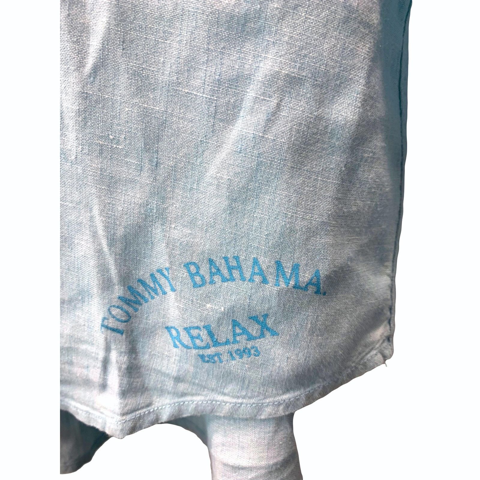 Tommy Bahama Tommy Bahama Relax Button Down Light Blue LINEN Shirt | XL Size US XL / EU 56 / 4 - 3 Thumbnail