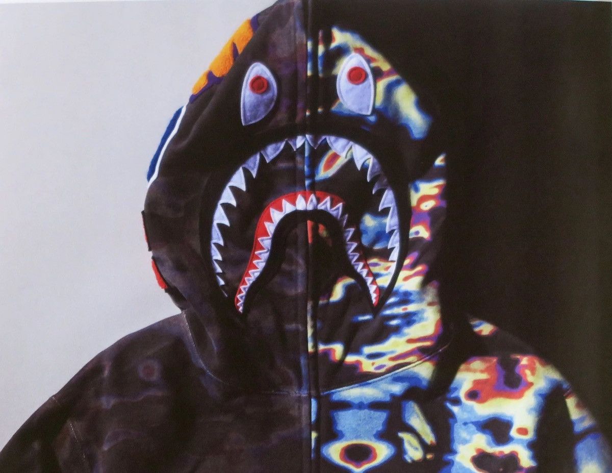 Bape Bape Thermography Shark Full Zip Hoodie Size US XXL / EU 58 / 5 - 2 Thumbnail