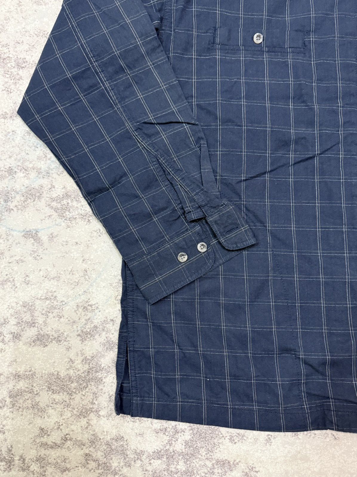 Kansai Yamamoto Kansai Jeans Dark Blue Plaid Zip Up Shirt Size US XXL / EU 58 / 5 - 4 Thumbnail