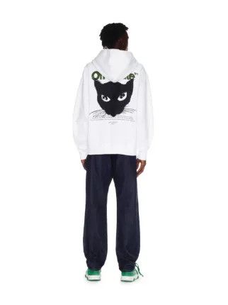 Off-White o1gr1nt0425 Cat Skate Hoodie in White Size US XS / EU 42 / 0 - 4 Thumbnail