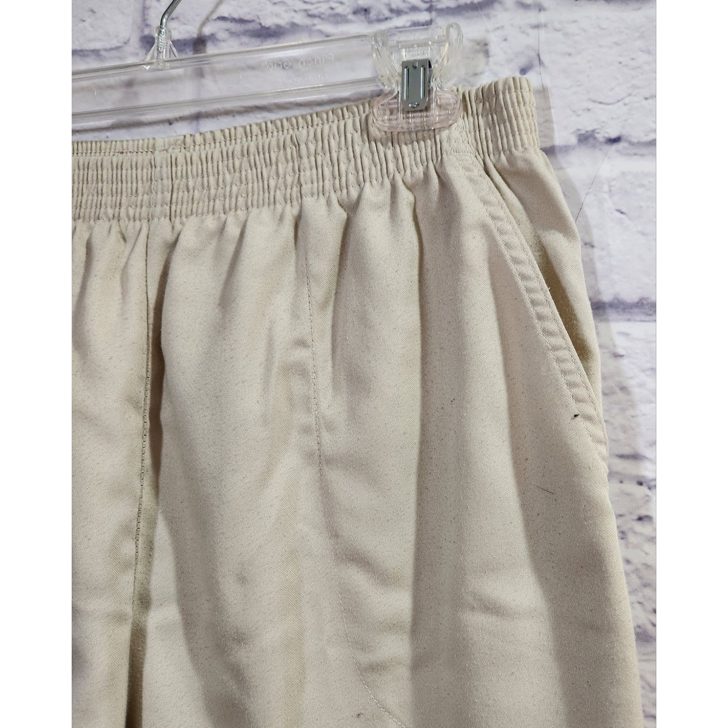 Other Bend Over Tan Beige Pull On Elastic Waist Cropped Pant Large Size 34" / US 12 / IT 48 - 2 Thumbnail