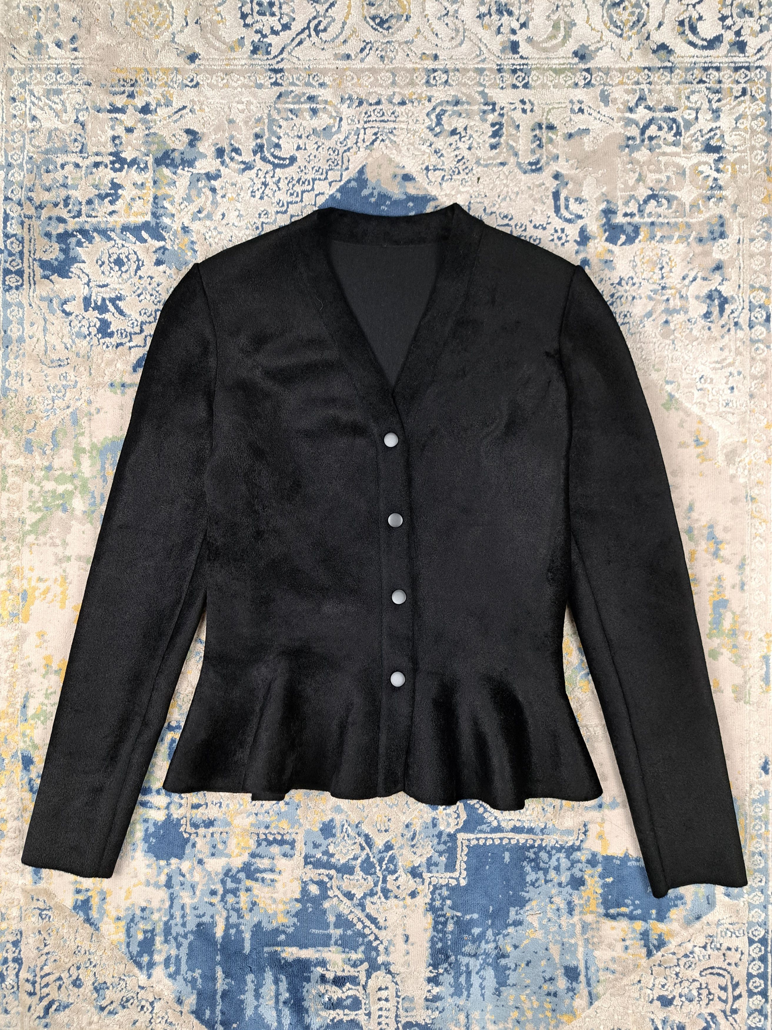 Alaia Womens Alaïa Black Ruffle Detail Velvet Cardigan Size S / US 4 / IT 40 - 7 Thumbnail