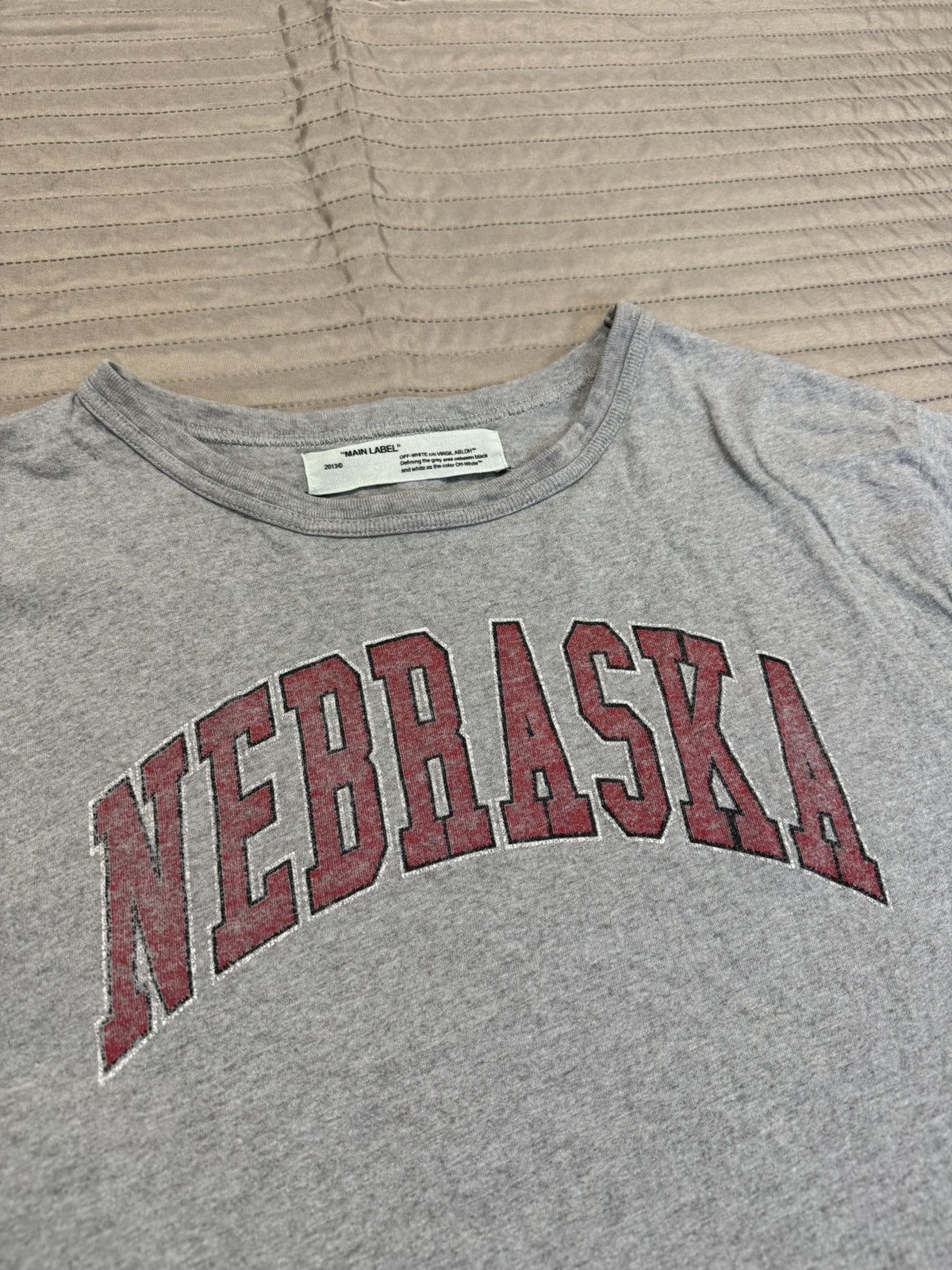 Off-White × Virgil Abloh Off-White Nebraska Virgil Abloh Main Label Nebraska Tshirt M Size US M / EU 48-50 / 2 - 3 Thumbnail