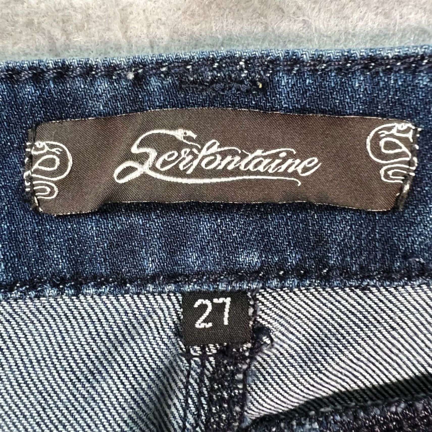 Vintage Serfontaine Womens Jeans Bootcut 27 Dark Blue Supima Atomik Wash 5-Pocket Denim Vintage No Size 27" / US 4 / IT 40 - 3 Thumbnail