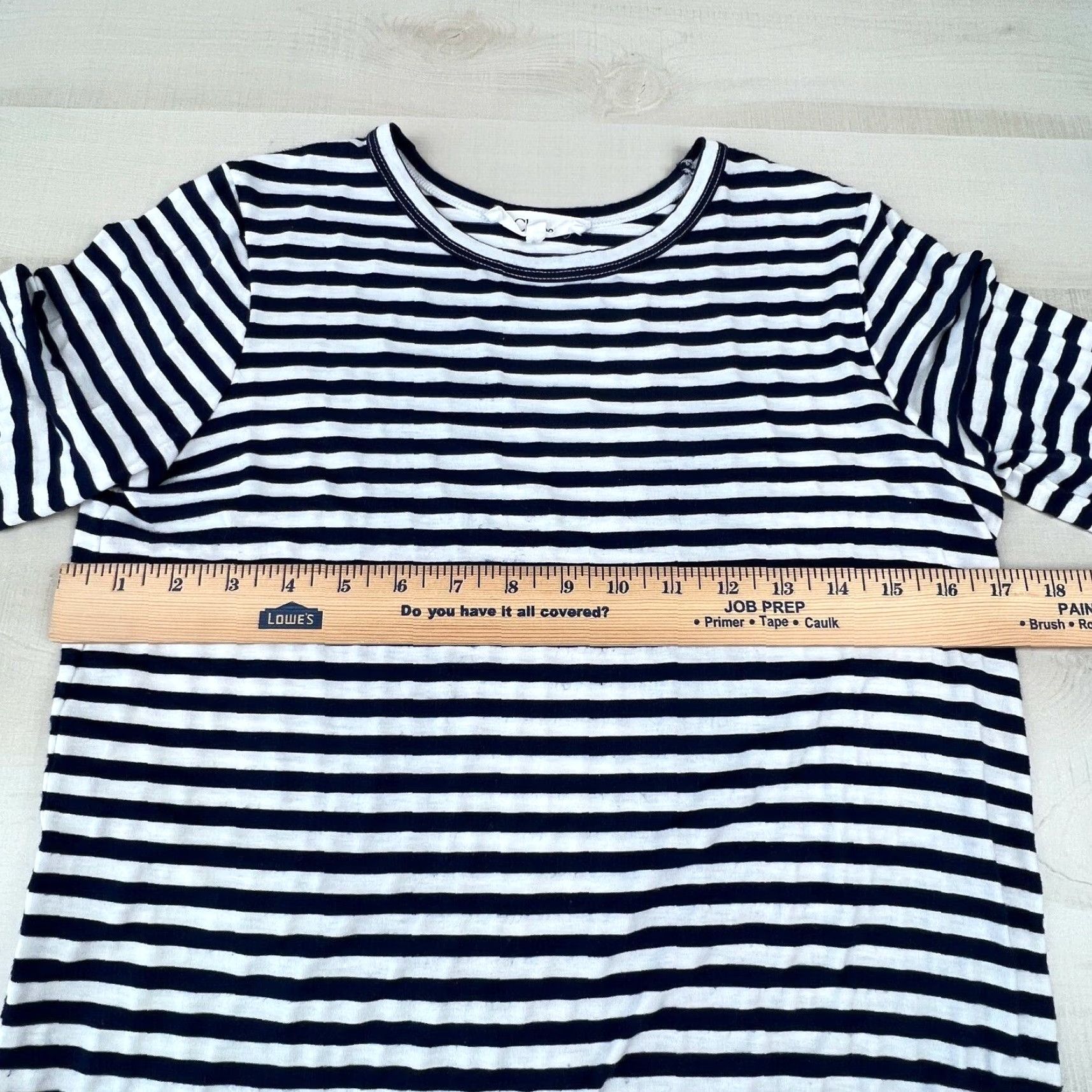 Vintage Clu Too Womens Navy Blue White Striped Tunic Top Small Long Sleeve Flounce Shirt Size S / US 4 / IT 40 - 7 Thumbnail