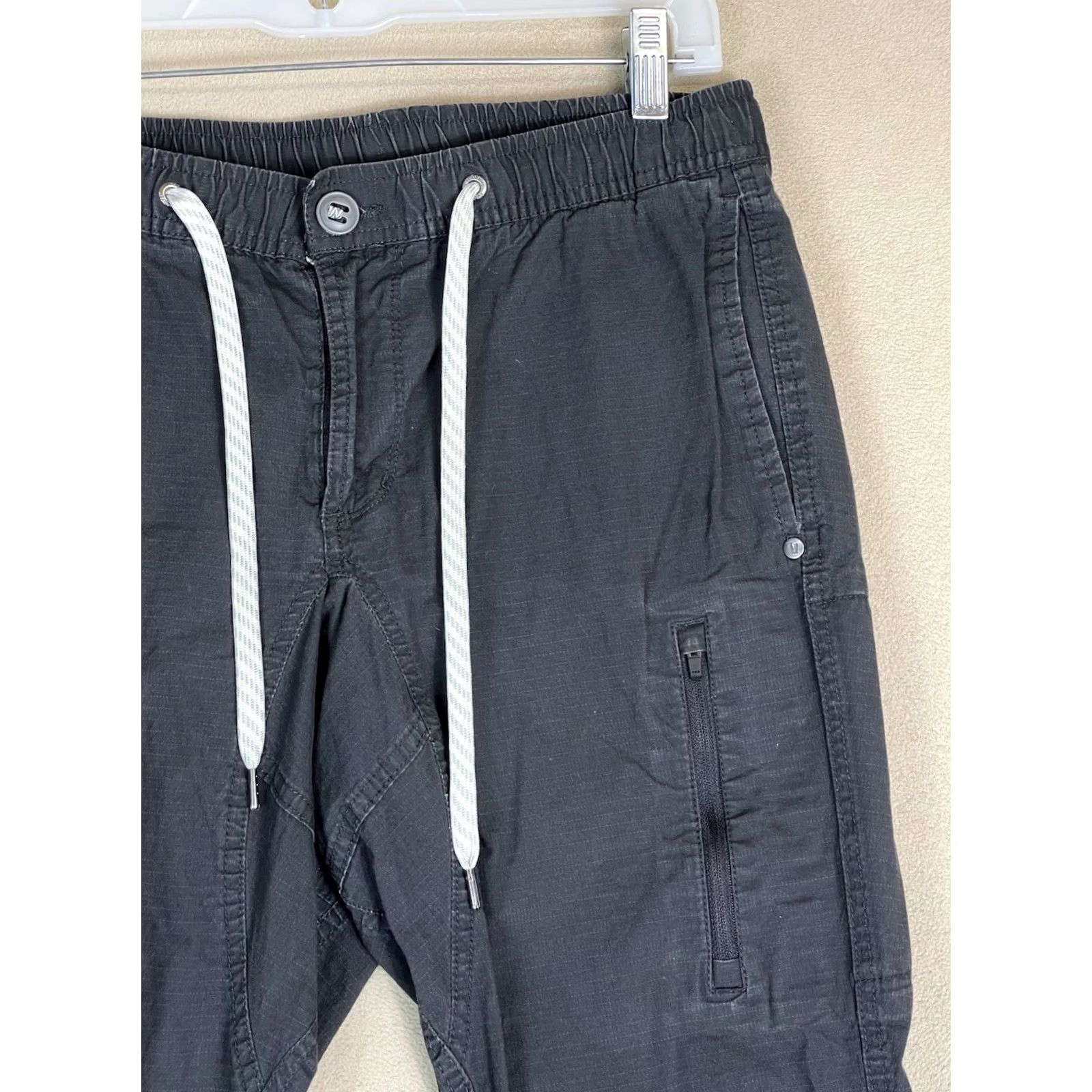 Vuori Vuori Pants Mens M Charcoal Gray Ripstop Pant Tapered Slim Fit Elastic Waist Size US 31 - 2 Thumbnail
