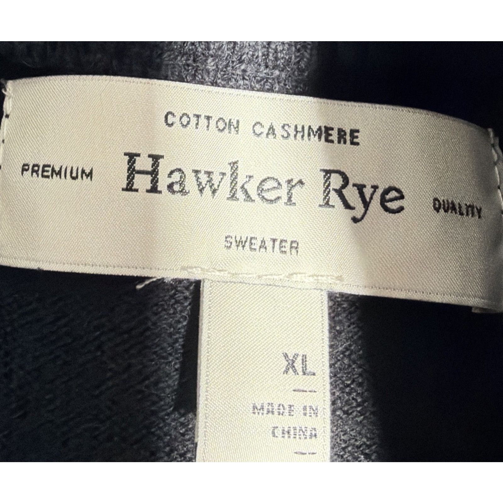 Other Hawker Rye 1/4 Zip Sweater Men's XL Black Cashmere Blend Size US XL / EU 56 / 4 - 6 Thumbnail