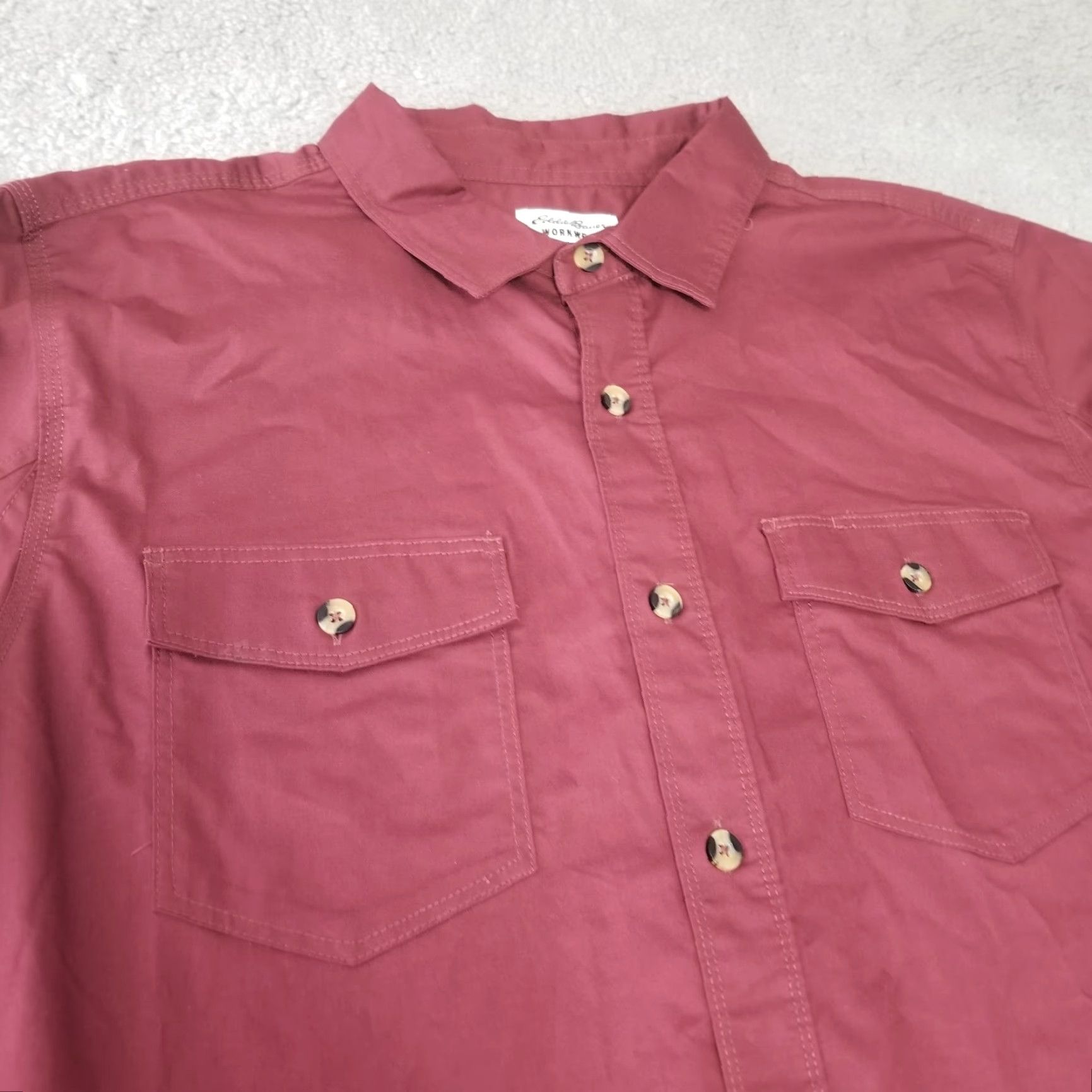 Eddie Bauer Eddie Bauer Shirt Mens Extra Large Burgundy Workwear Long Sleeve Logger Cotton Size US XL / EU 56 / 4 - 2 Thumbnail