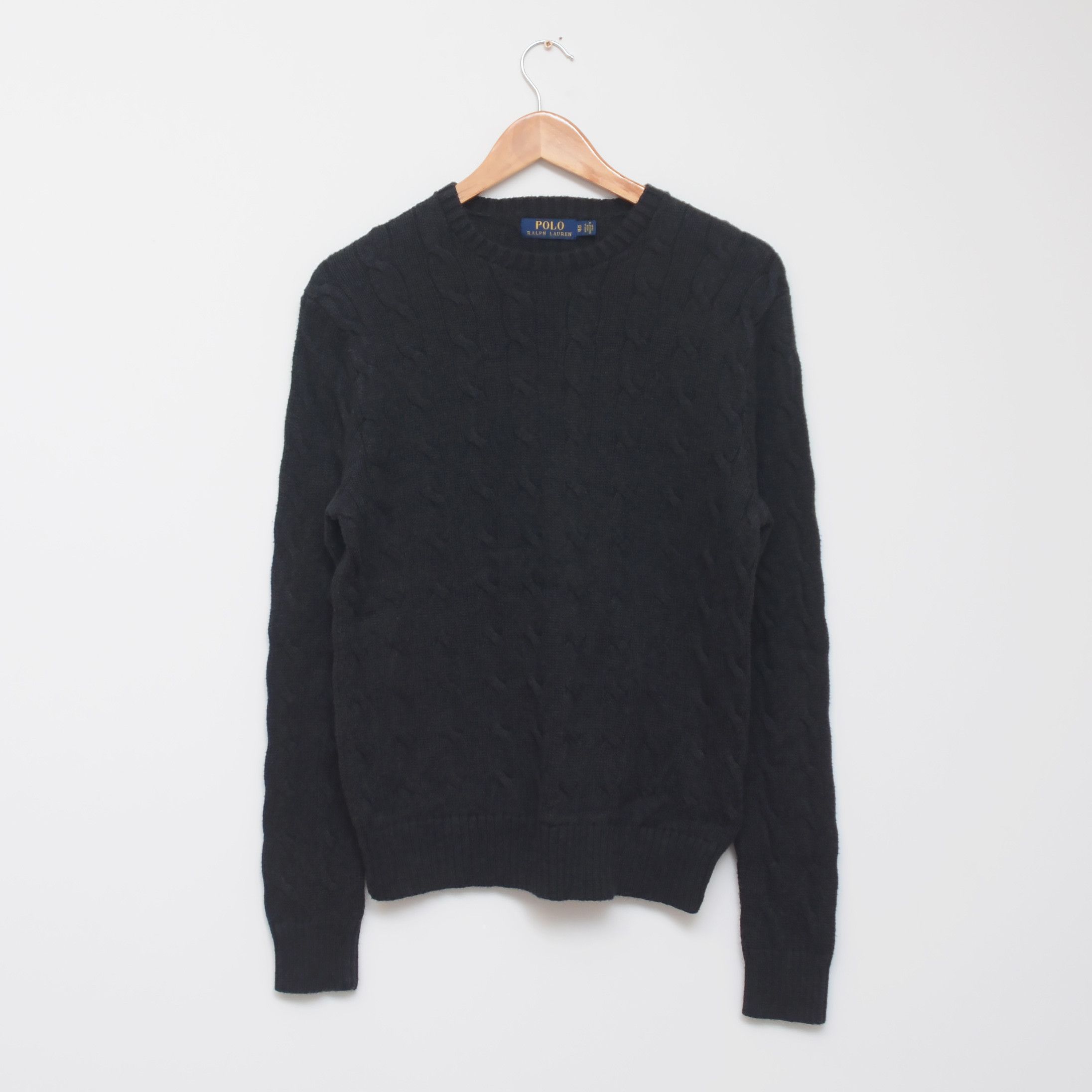 Polo Ralph Lauren Polo Ralph Lauren Unisex Black Cable Knit Sweater Jumper Size US XS / EU 42 / 0 - 1 Thumbnail