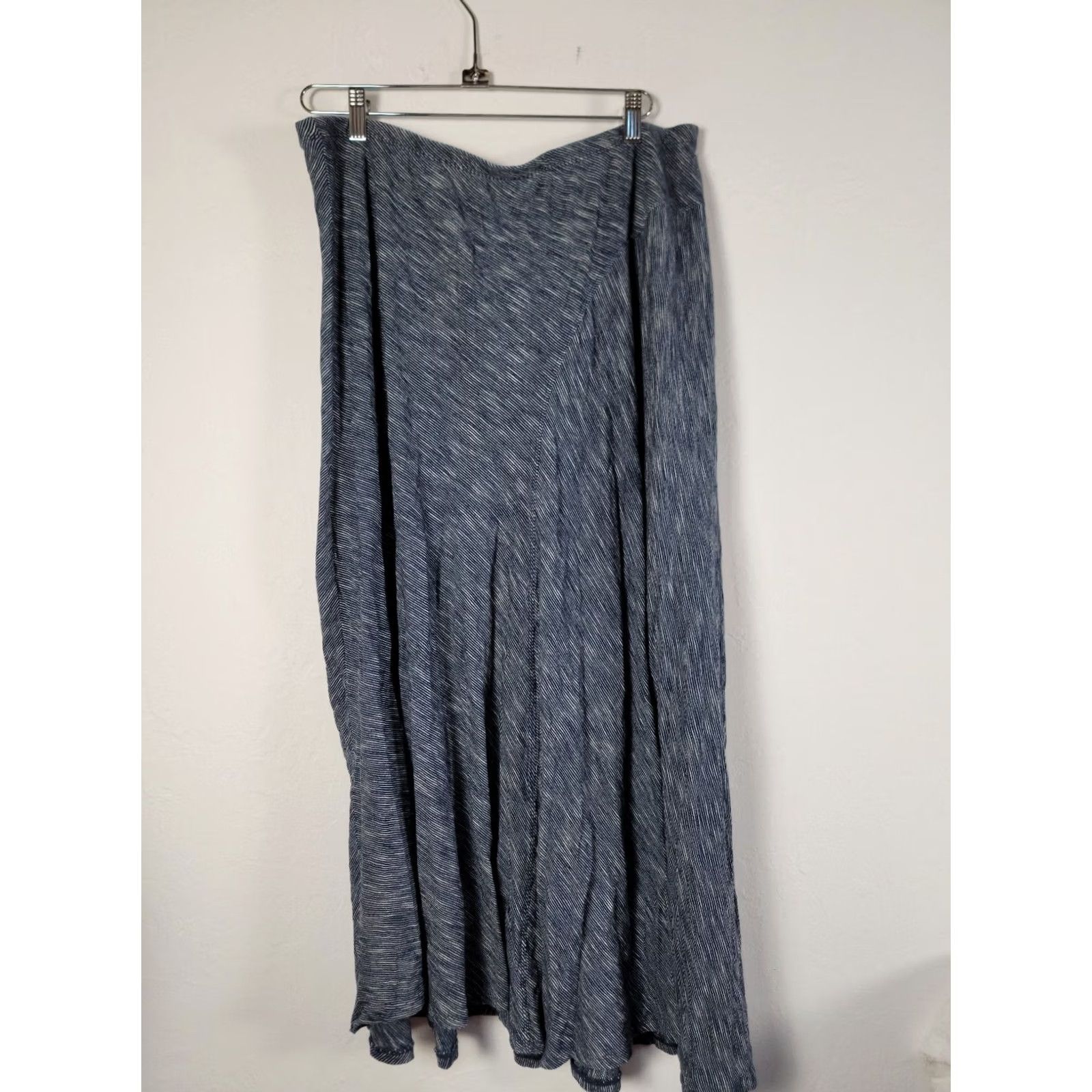 Soft Surroundings Soft Surroundings Skirt Maxi Striped Pull-On Blue White Womens L casual Bohemian Hippie 90s? Size 36" / US 14 / IT 50 - 2 Thumbnail