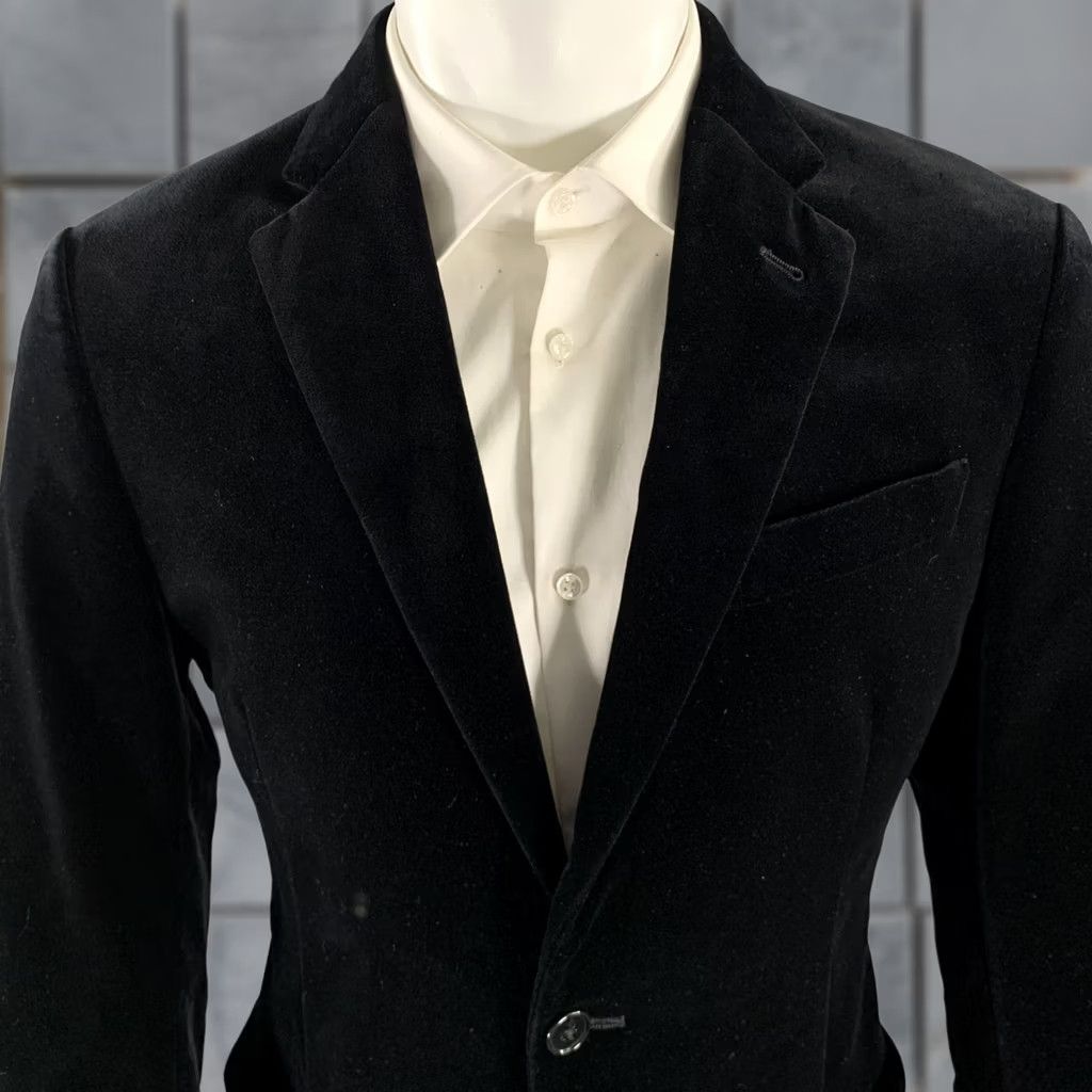 Armani ARMANI COLLEZIONI Black Velvet Cotton Elastane Sport Coat Size 40 Mens Size US XXS / EU 40 - 1 Thumbnail