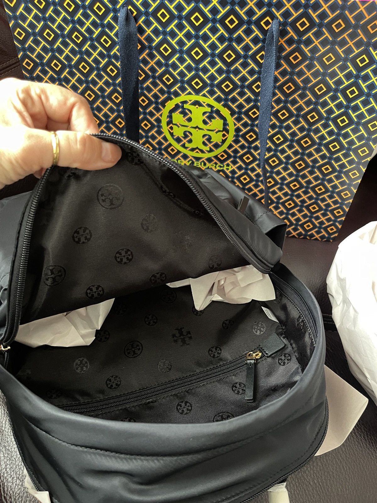 Tory Burch Latest New Tory Burch Ella Black Nylon Backpack 88368 $328 Size ONE SIZE - 6 Thumbnail