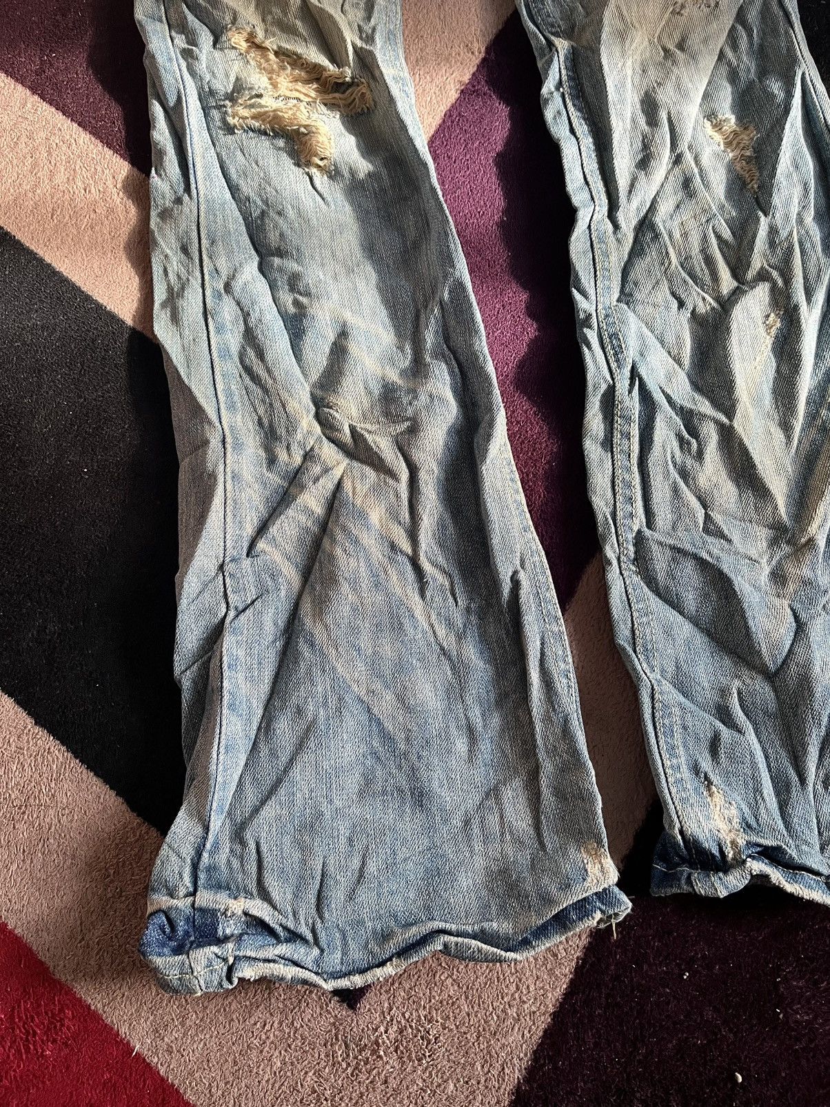 Japanese Brand IfSixWasNine Distressed flare Denim Style Slinky Size US 30 / EU 46 - 3 Thumbnail