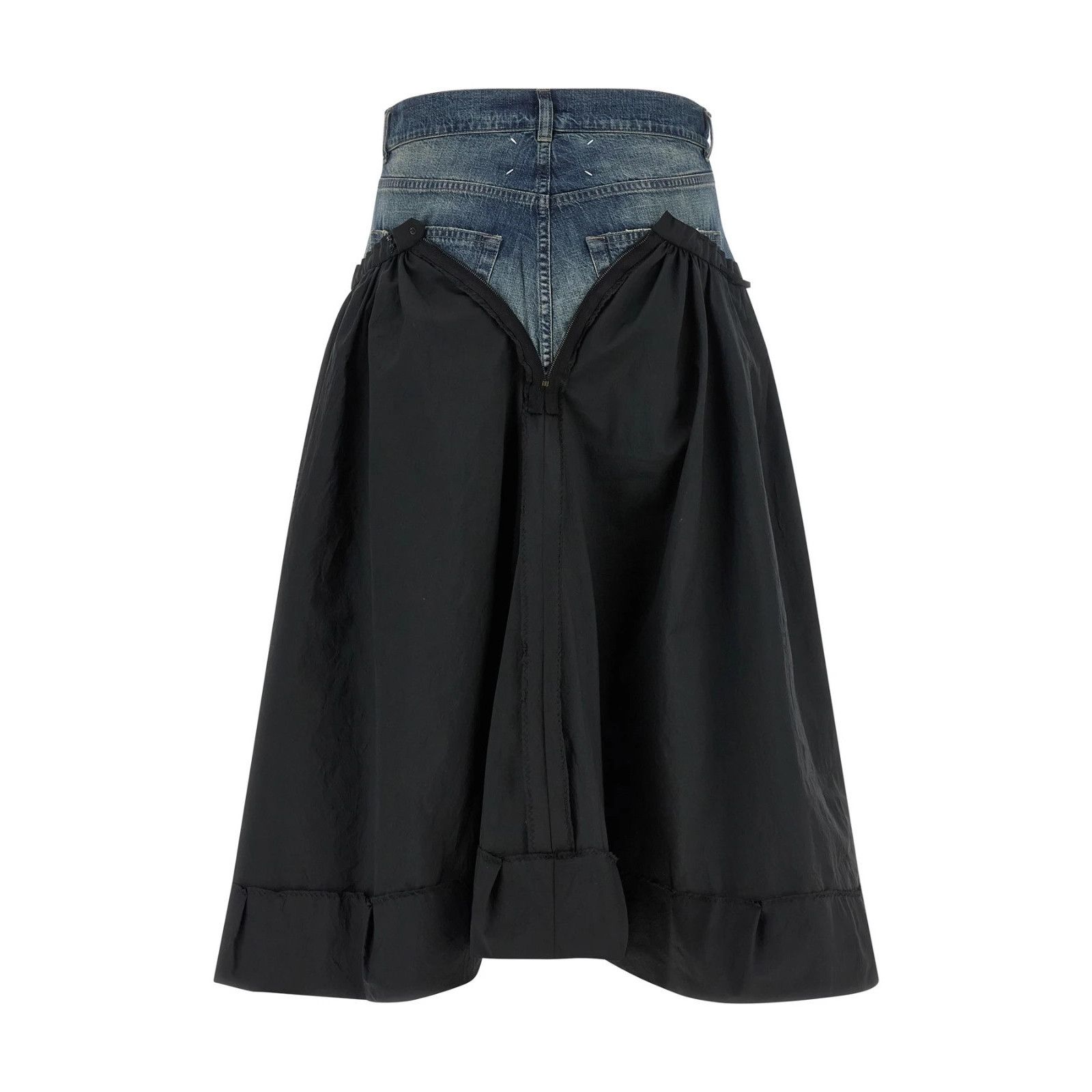 Maison Margiela MAISON MARGIELA Multicolor Denim Insert Skirt New & Authenti Size 26" / US 2 / IT 38 - 2 Thumbnail