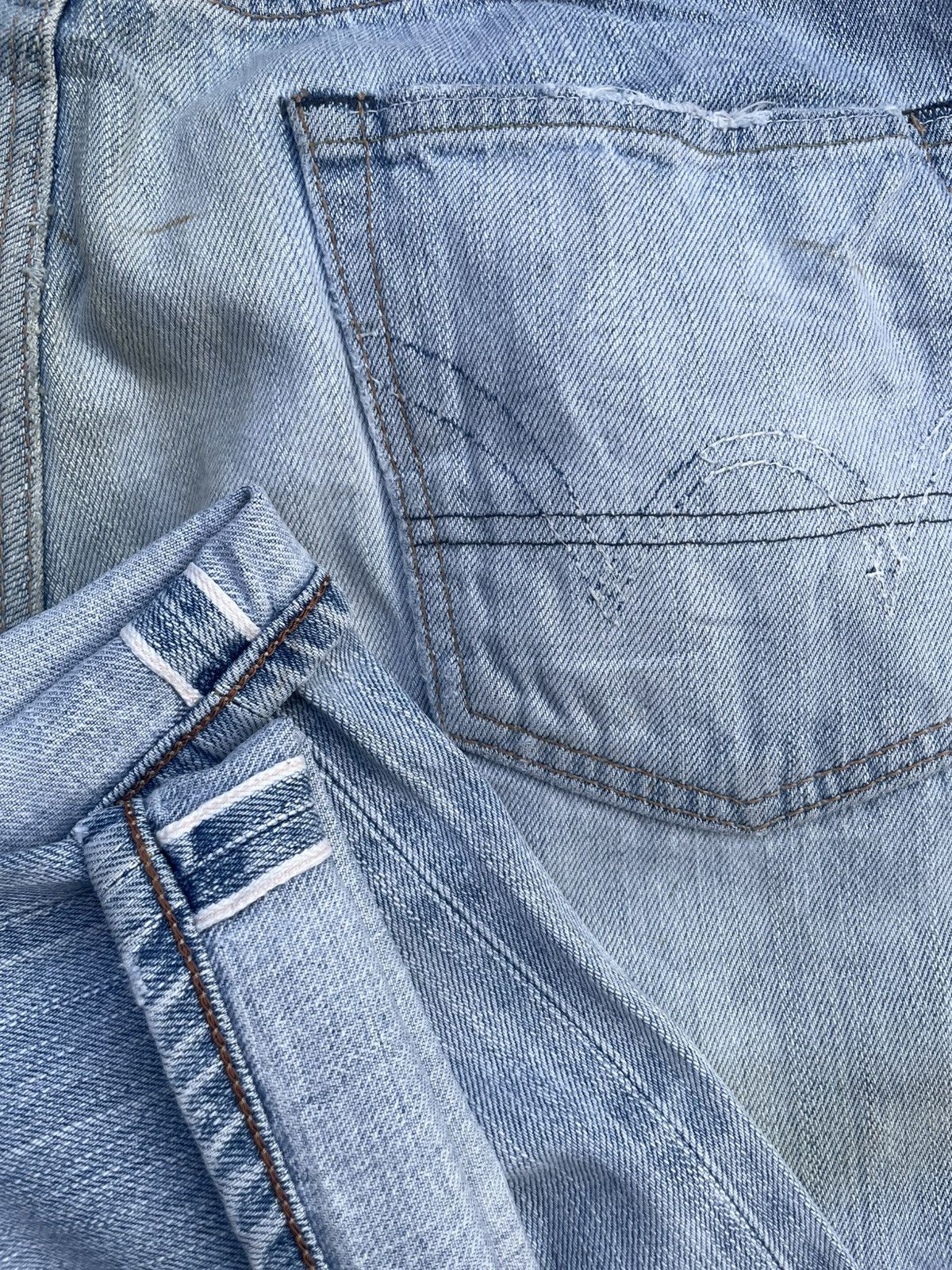 Edwin Vintage Edwin 505ZX Selvedge Distresed Jeans Size US 36 / EU 52 - 16 Thumbnail