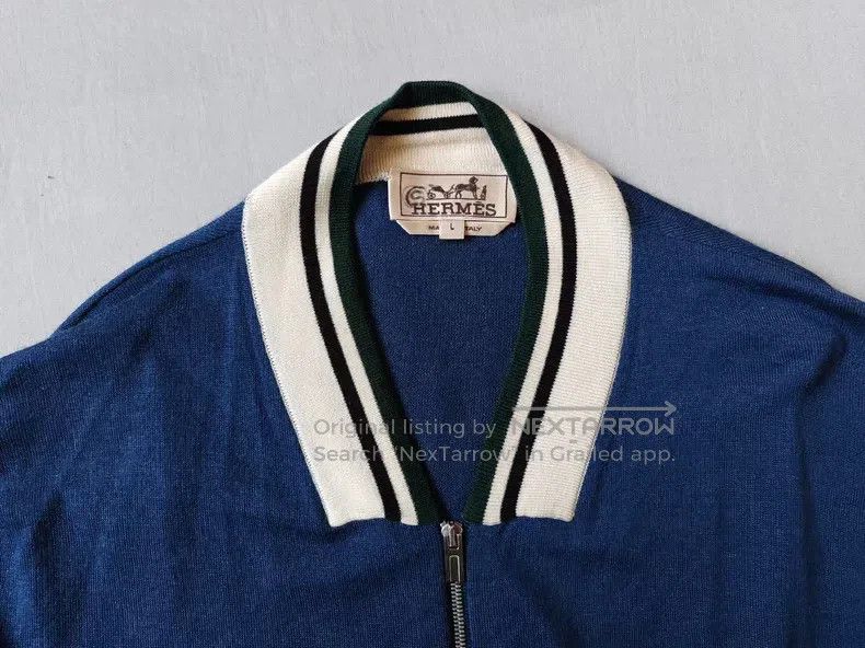 Other Hermes Cashmere sweater knitted sweater with zipper, dark Size US L / EU 52-54 / 3 - 3 Thumbnail