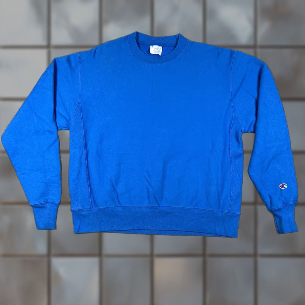 Champion VINTAGE Champion Reverse Weave Sweatshirt Men XL Blue Crewneck, Heavyweight, Embroidered Logo, 90s USA Preppy Pullover Size US XL / EU 56 / 4 - 1 Thumbnail