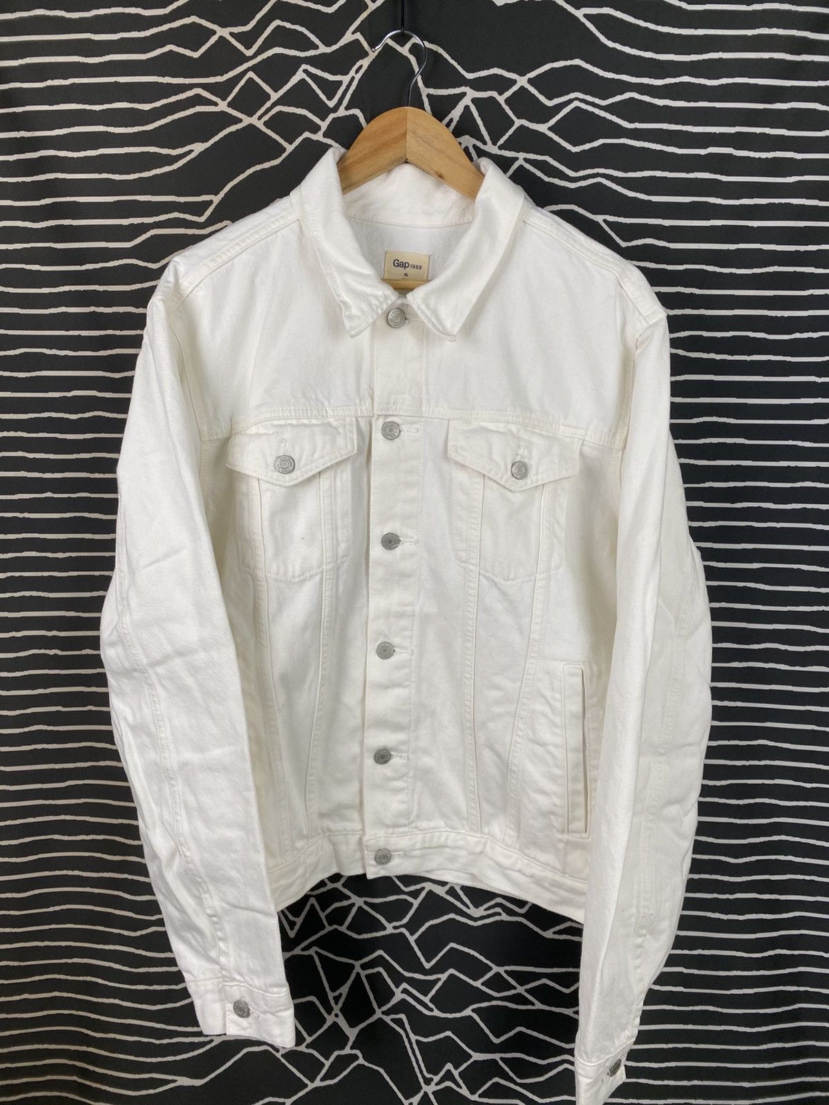 Gap Gap 1969 Premium White Denim Trucker Jacket Size US XL / EU 56 / 4 - 2 Thumbnail