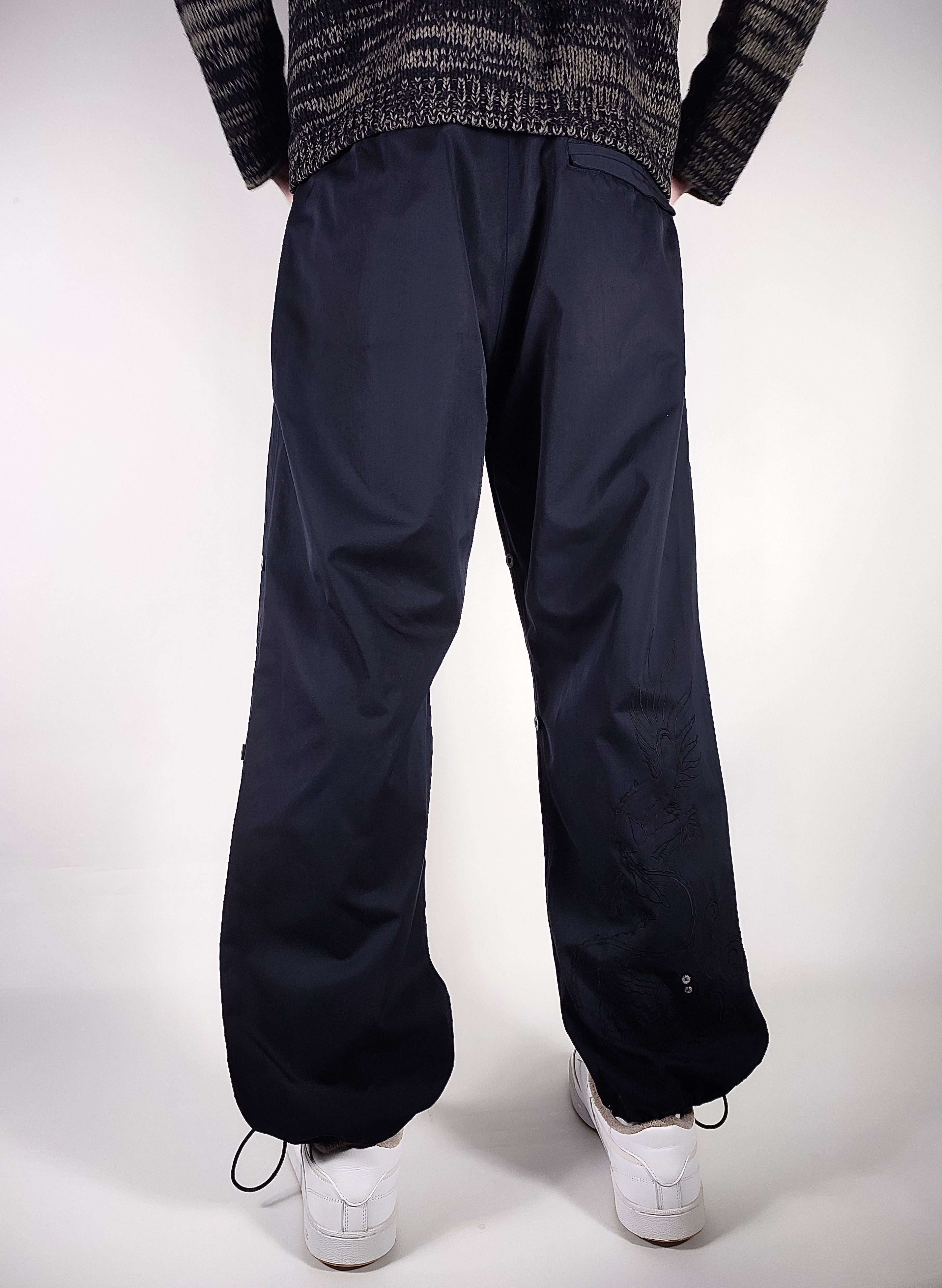 Maharishi Black Silk Maharishi Blue Dragon Pants Trousers