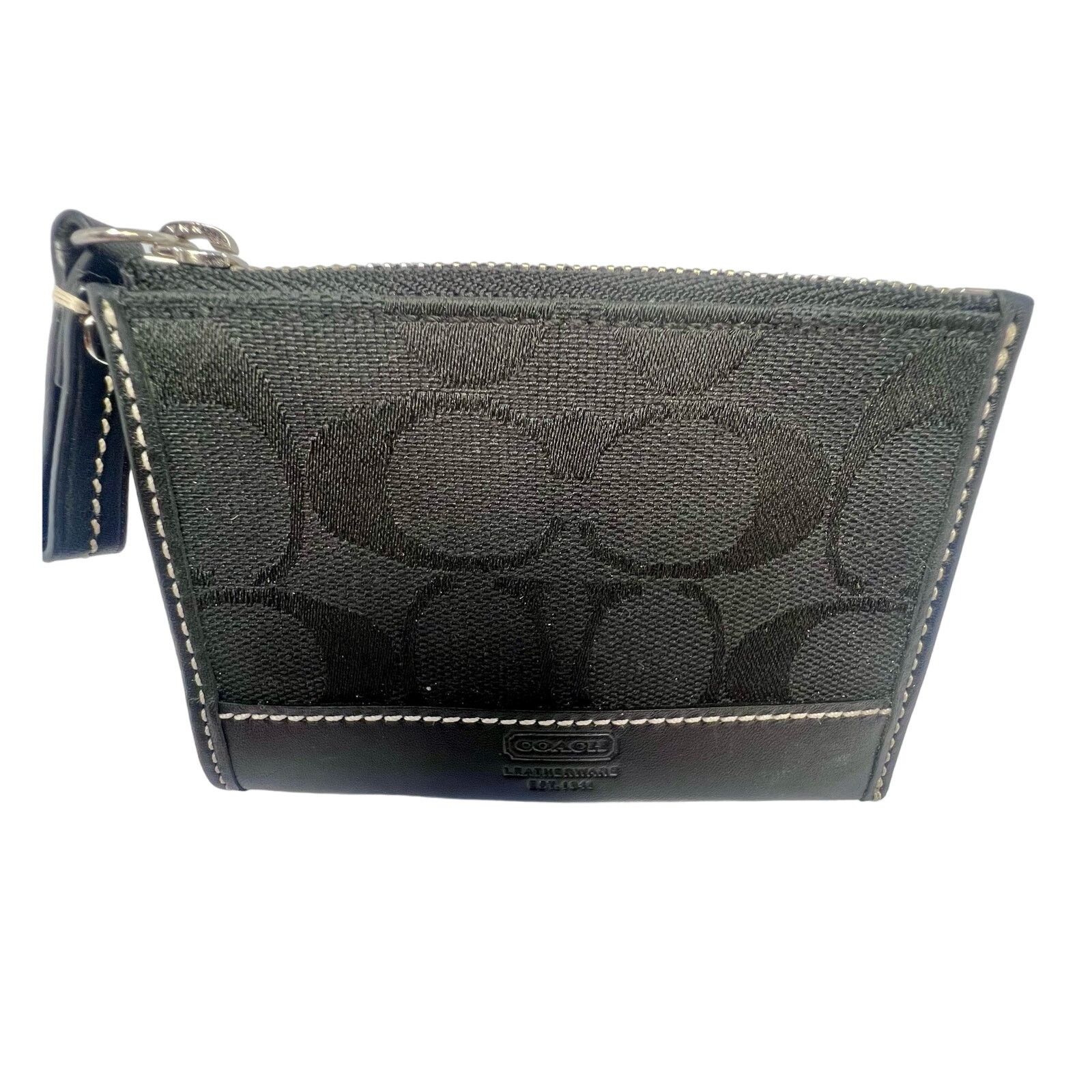 Coach Coach Leather Wallet Coin Wristlet W/White Stitching EUC Size ONE SIZE - 4 Thumbnail