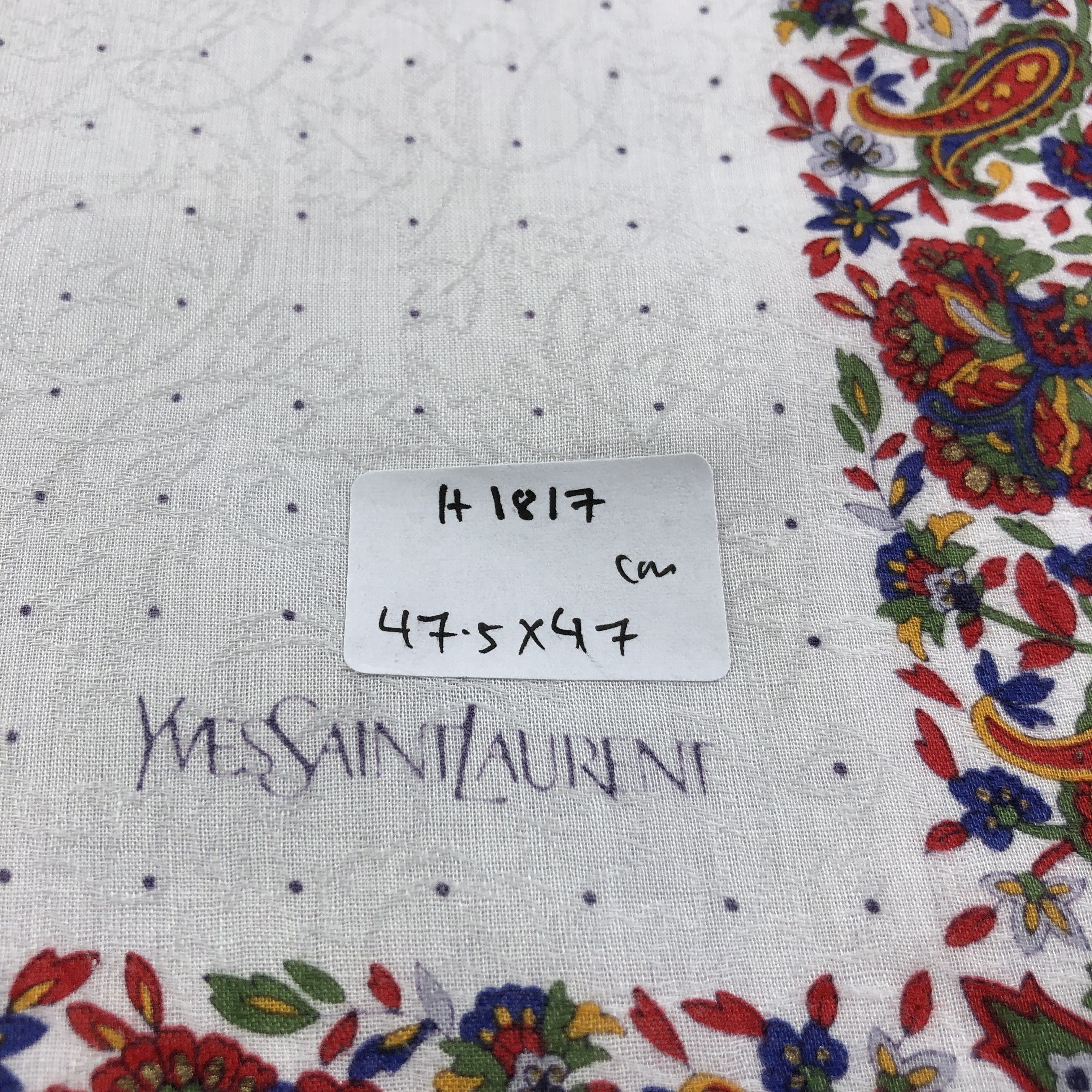 Yves Saint Laurent YSL Hand Rolled Handkerchief Neckerchief Bandana H1817 Size ONE SIZE - 8 Thumbnail
