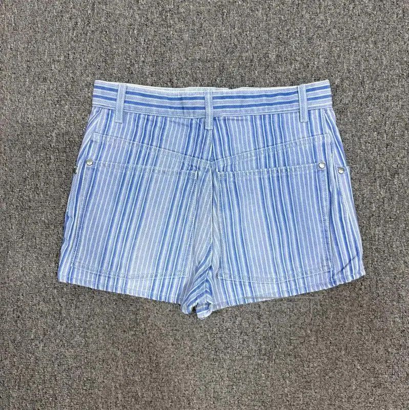 Chanel Chanel Light Blue Striped Cotton Shorts . Size 23" - 2 Thumbnail
