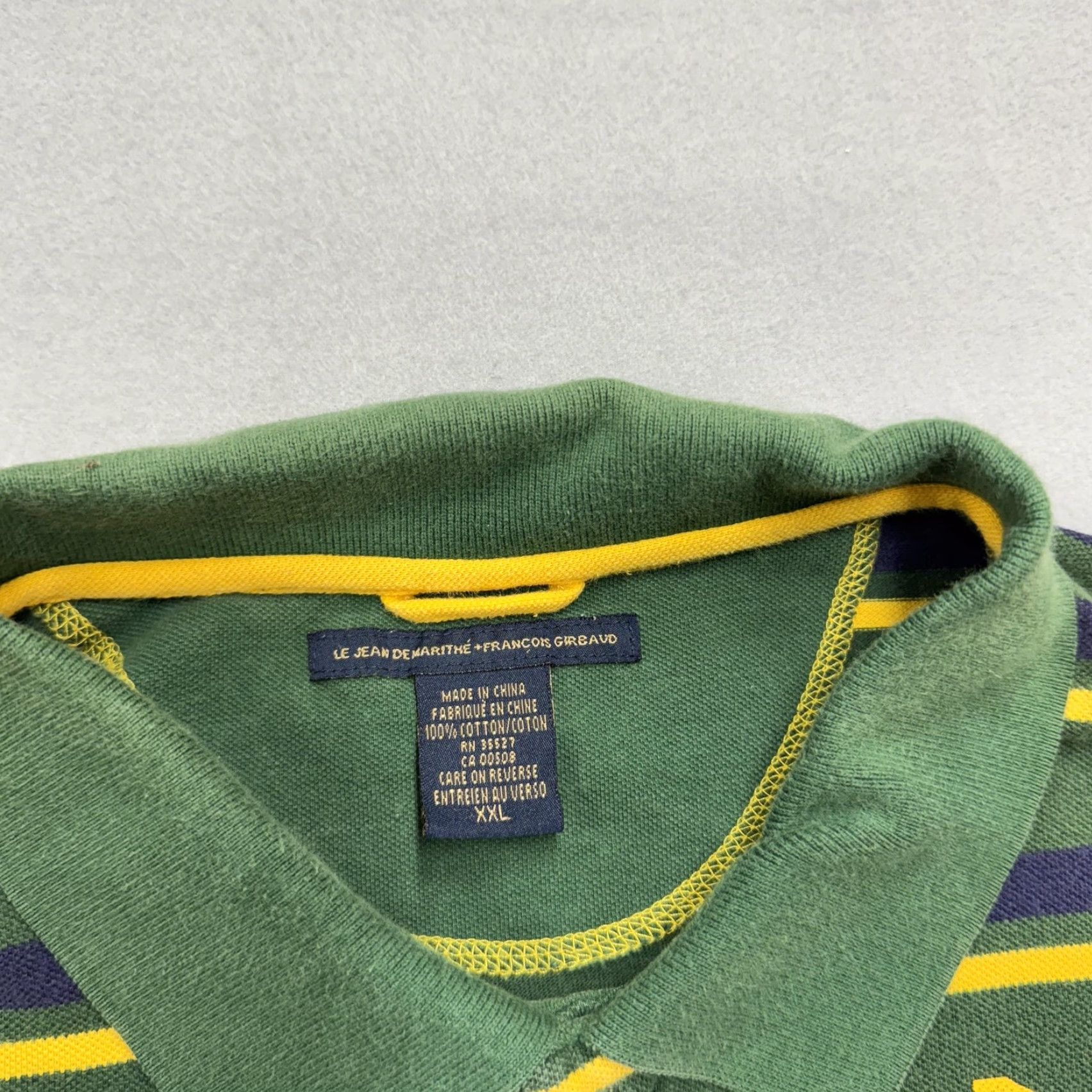 Vintage VINTAGE Marithe Francois Girbaud Polo Shirt Mens 2XL Green Yellow Stripe Graphic Shirt Mens 2XL Green Yellow Stripe Graphic Size US XXL / EU 58 / 5 - 7 Thumbnail