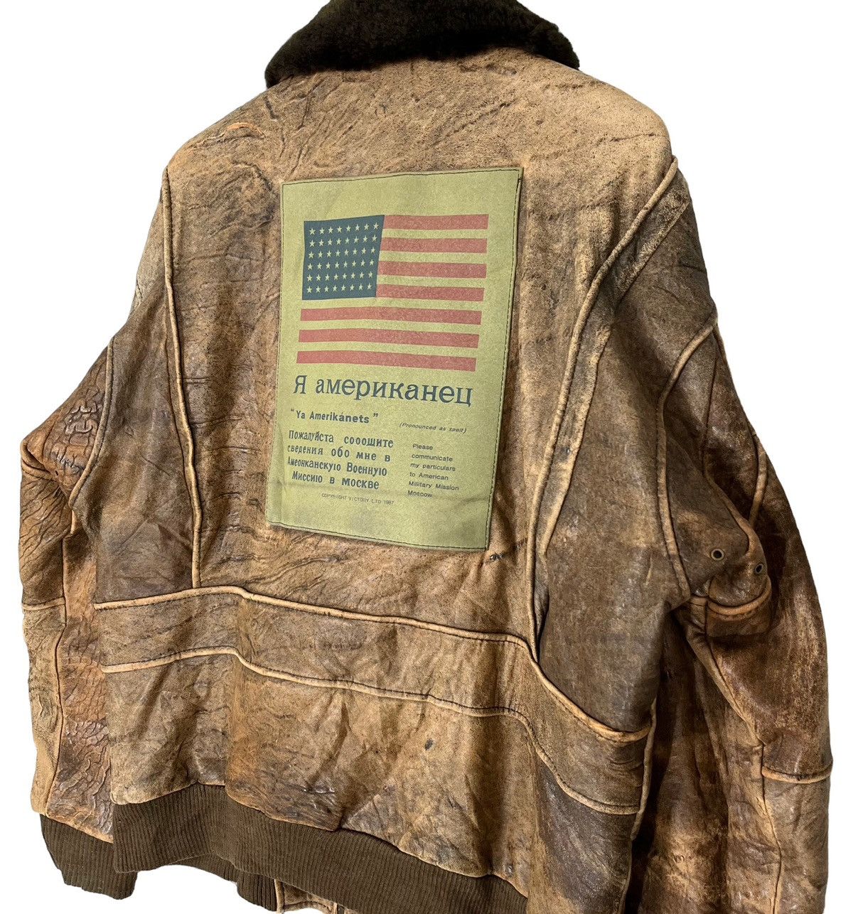 Vintage Vintage Military USAF US Army Bomber Flight Leather Jacket Size US XL / EU 56 / 4 - 14 Thumbnail