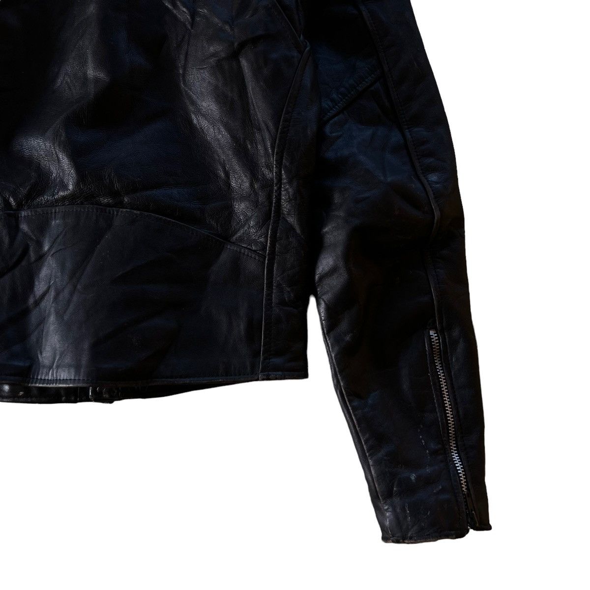 Vintage 🔥VTG LEATHER BIKER JACKET DOUBLE BREAST PROTECH APPAREL Size US M / EU 48-50 / 2 - 11 Thumbnail