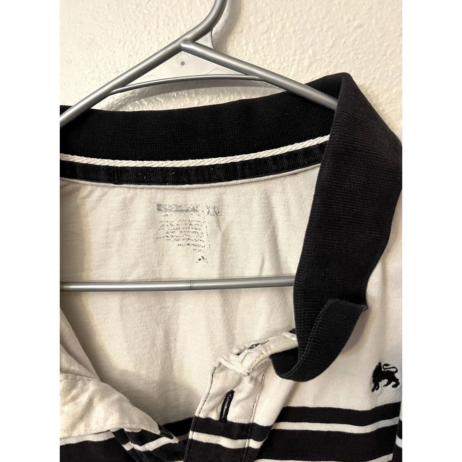 Old Navy Old Navy Shirt Polo MENS XXL XXLARGE White Black Stripe Collar ShortSlv Top USED Size US XXL / EU 58 / 5 - 2 Thumbnail