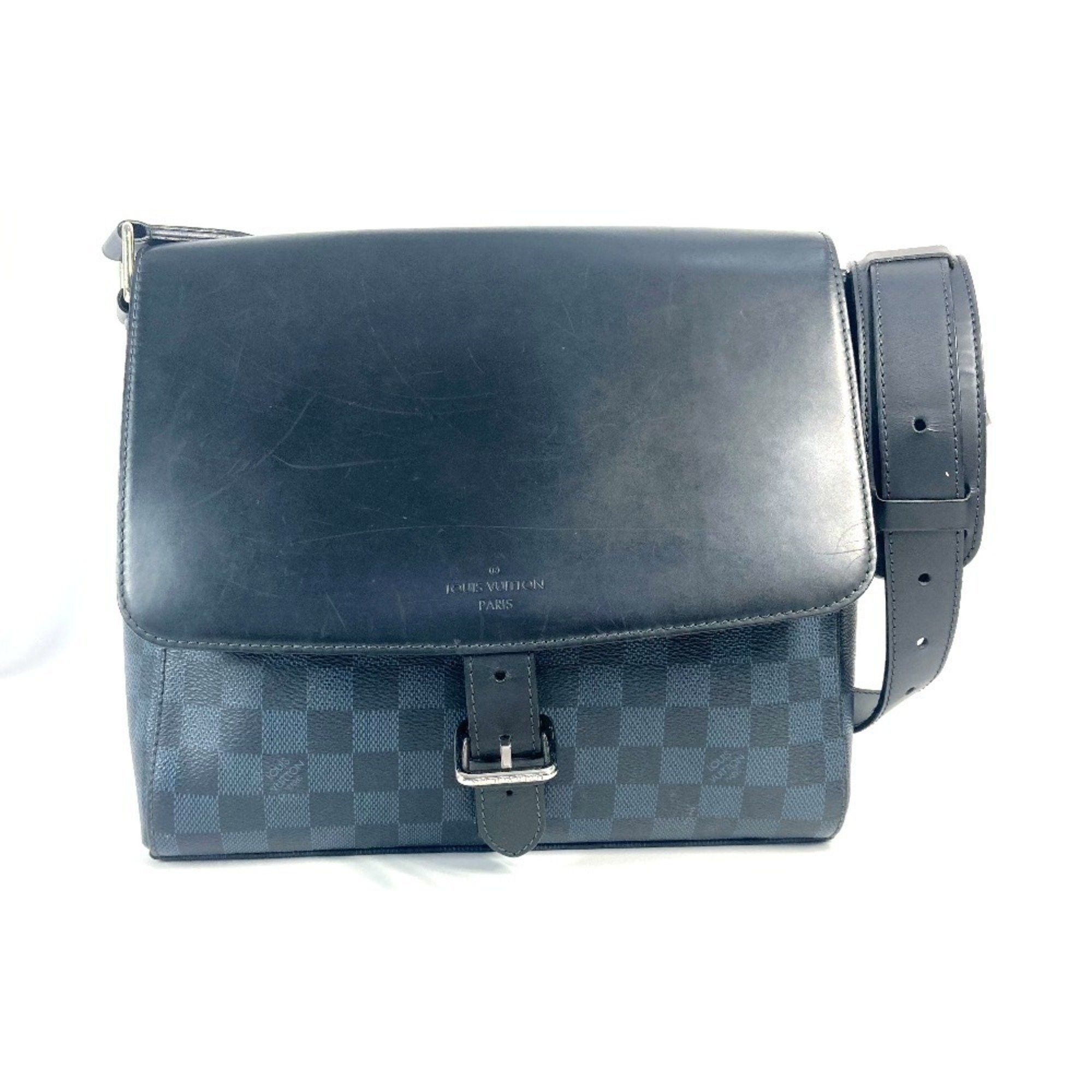 Louis Vuitton N41587 Damier Cobalt Newport Messenger Pm Pochette Crossbody Bag Shoulder Canvas Men's Women's Navy in Blue