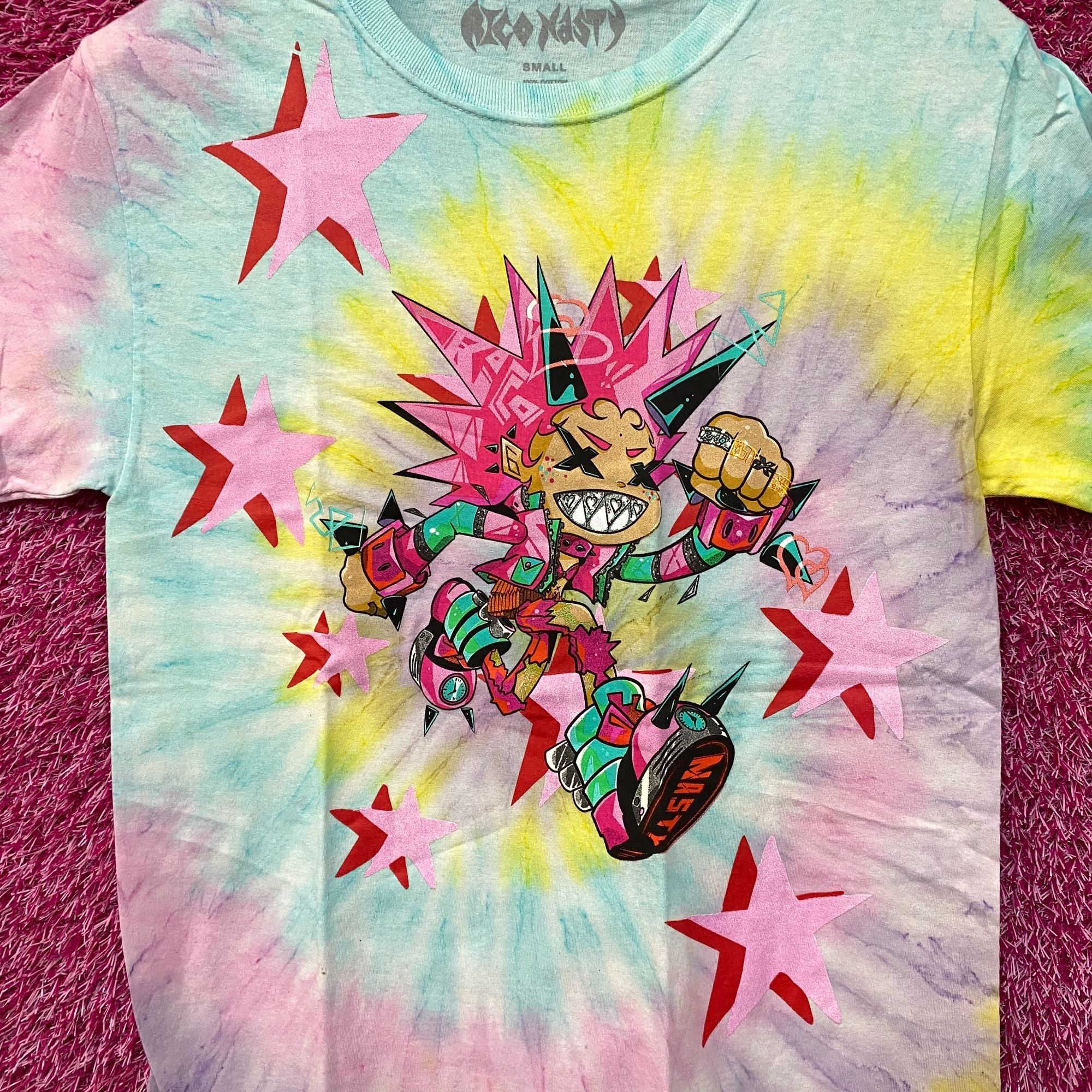 Band Tees Rap Tees Rico Nasty Time Flies Animated Souncloud Rap Tie Dy Size US S / EU 44-46 / 1 - 2 Thumbnail