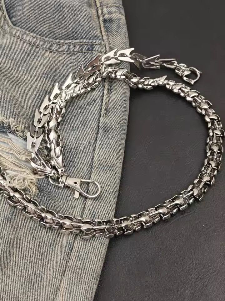 Jewelry Dragon Head Pants Chain for Men Women,Jeans Chain,Keys Chain Size ONE SIZE - 9 Thumbnail