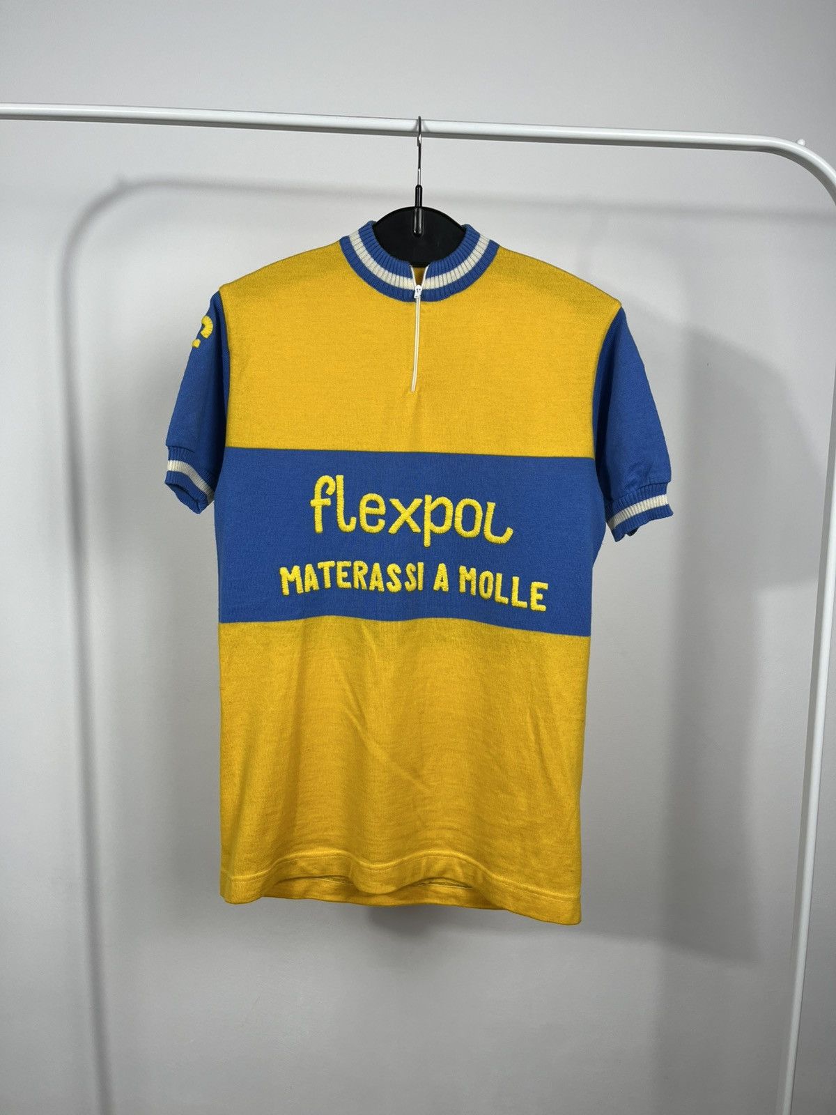 Other Vintage Flexpol Wool Cycling Jersey Yellow Blue Zip Size 48 Size US M / EU 48-50 / 2 - 1 Thumbnail
