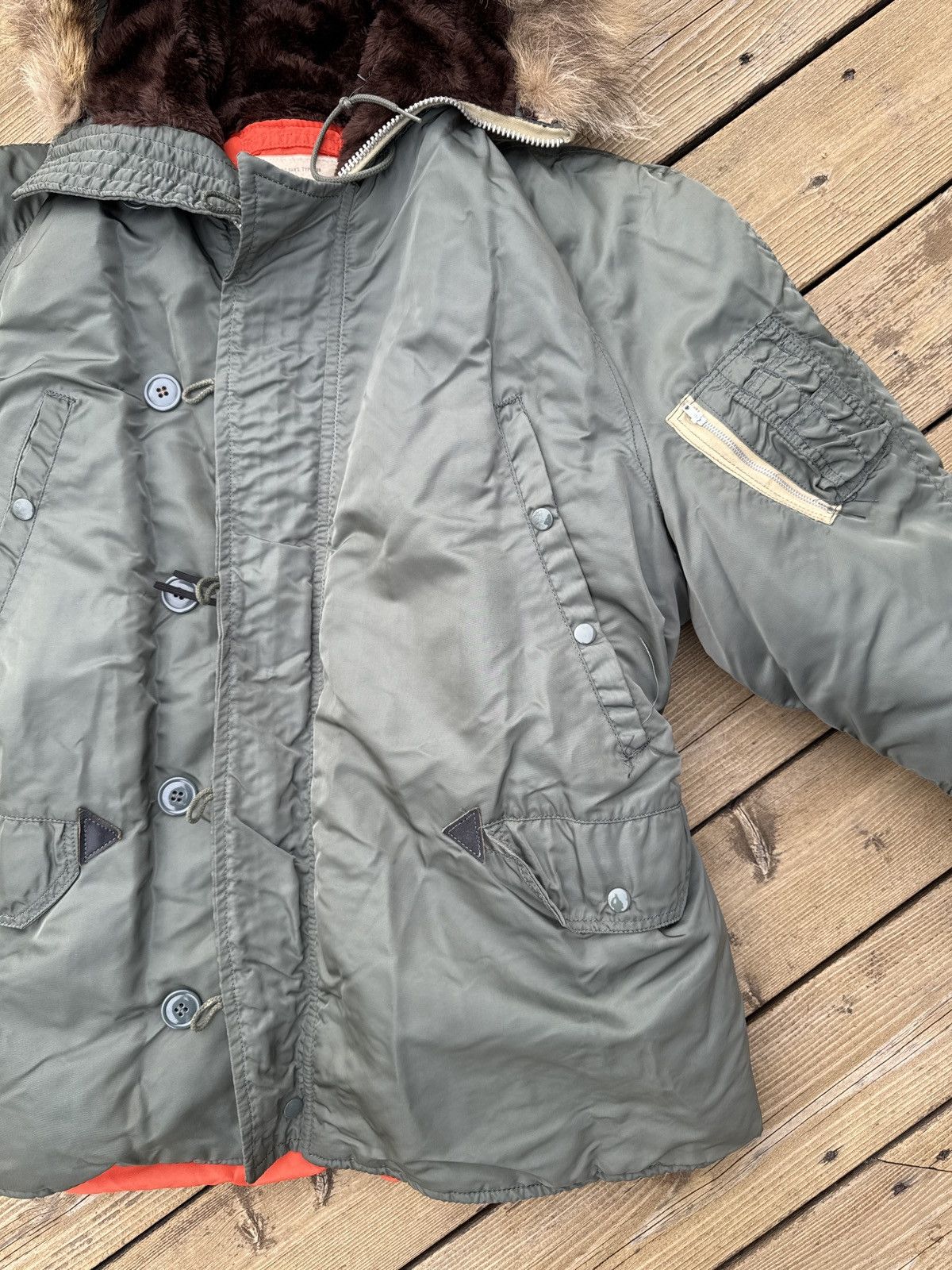 Vintage Vintage 1972 Air Force N-3B Parka Jacket Large Olive Orange Size US L / EU 52-54 / 3 - 3 Thumbnail