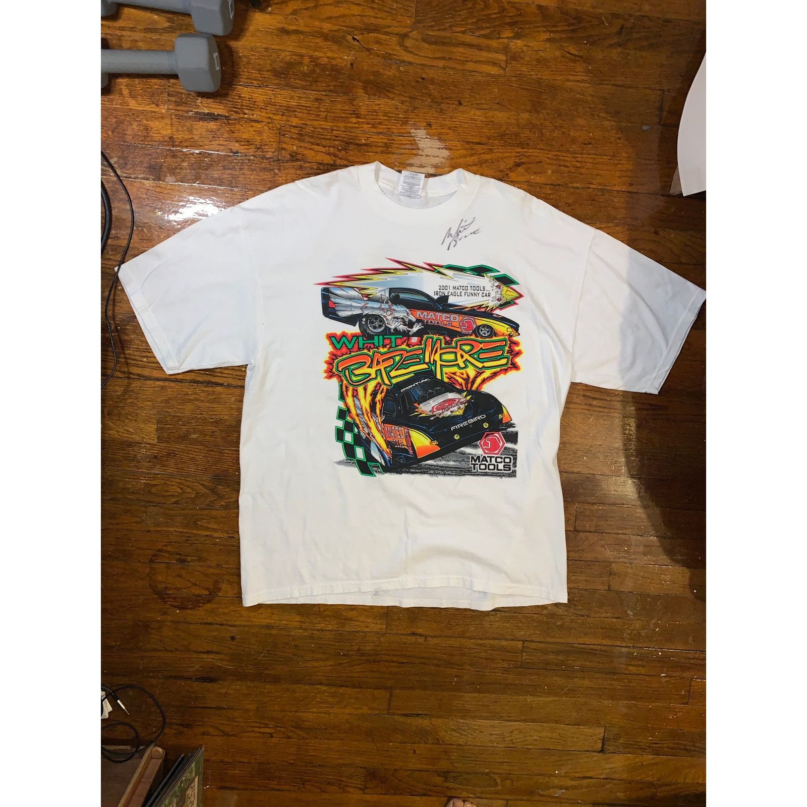 Other × Vintage 2001 Whit Bazemore Matco Iron Eagle T Shirt XL Signed NHRA Size US XL / EU 56 / 4 - 5 Thumbnail