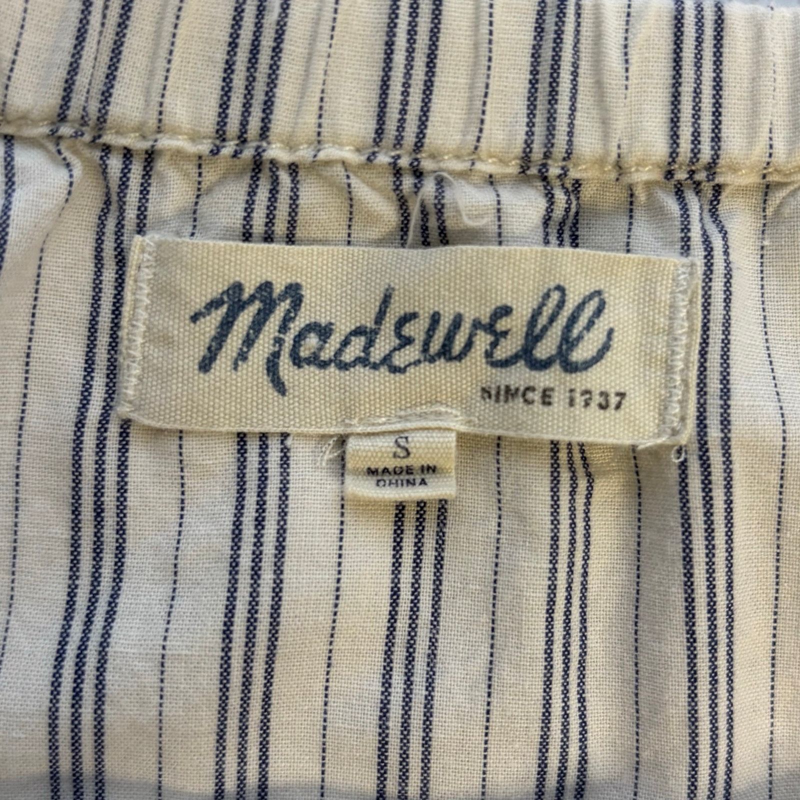 Madewell Madewell Striped Off Shoulder Boho Swing Top Small Size S / US 4 / IT 40 - 8 Thumbnail