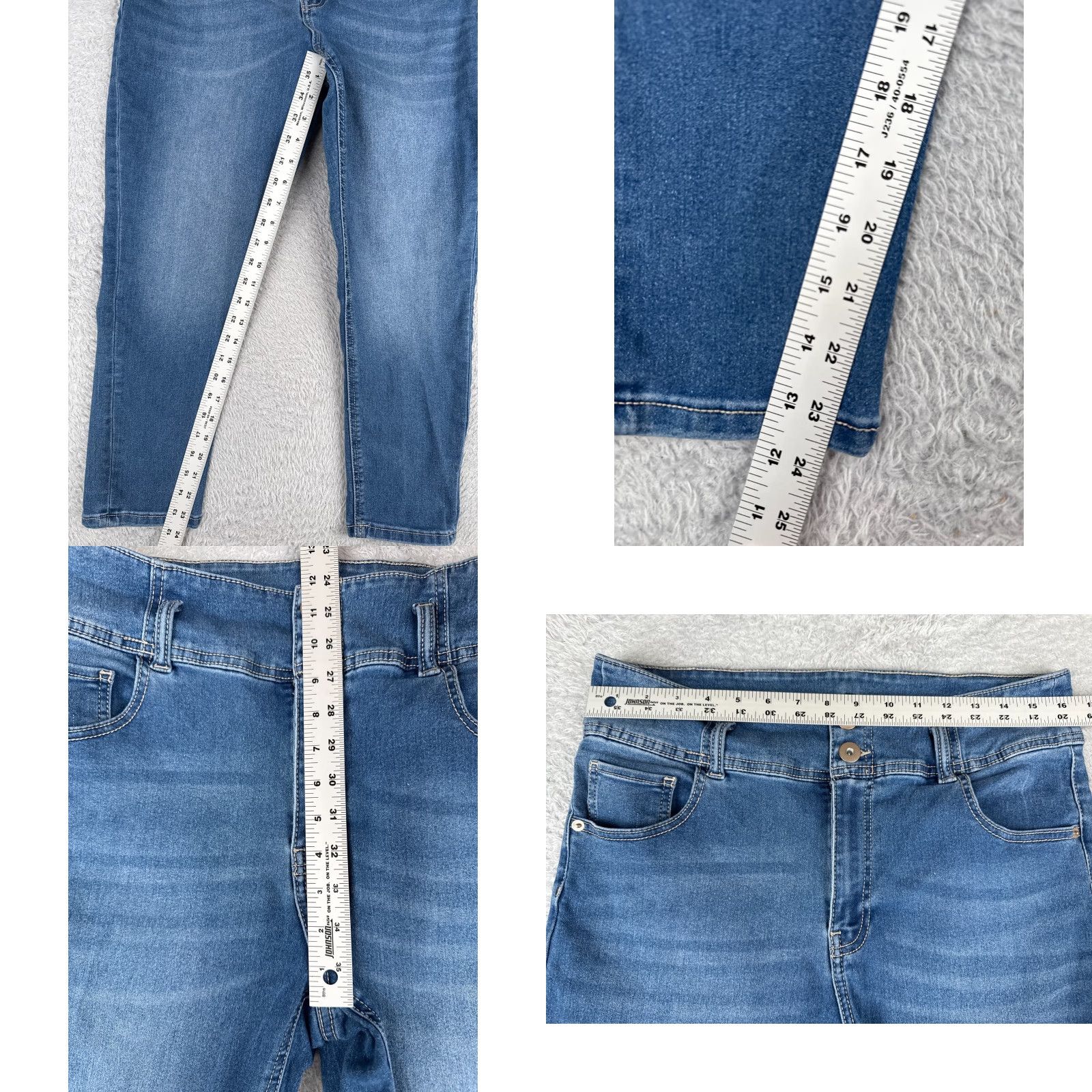 Vintage VINTAGE No Boundaries Jeans Womens Skinny 5-Pocket Denim Blue 32x24 Juniors 17 High Rise Cotton Stretch 24 in Inseam Classic Wash Denim jeans Size 38" / US 16 / IT 52 - 8 Thumbnail
