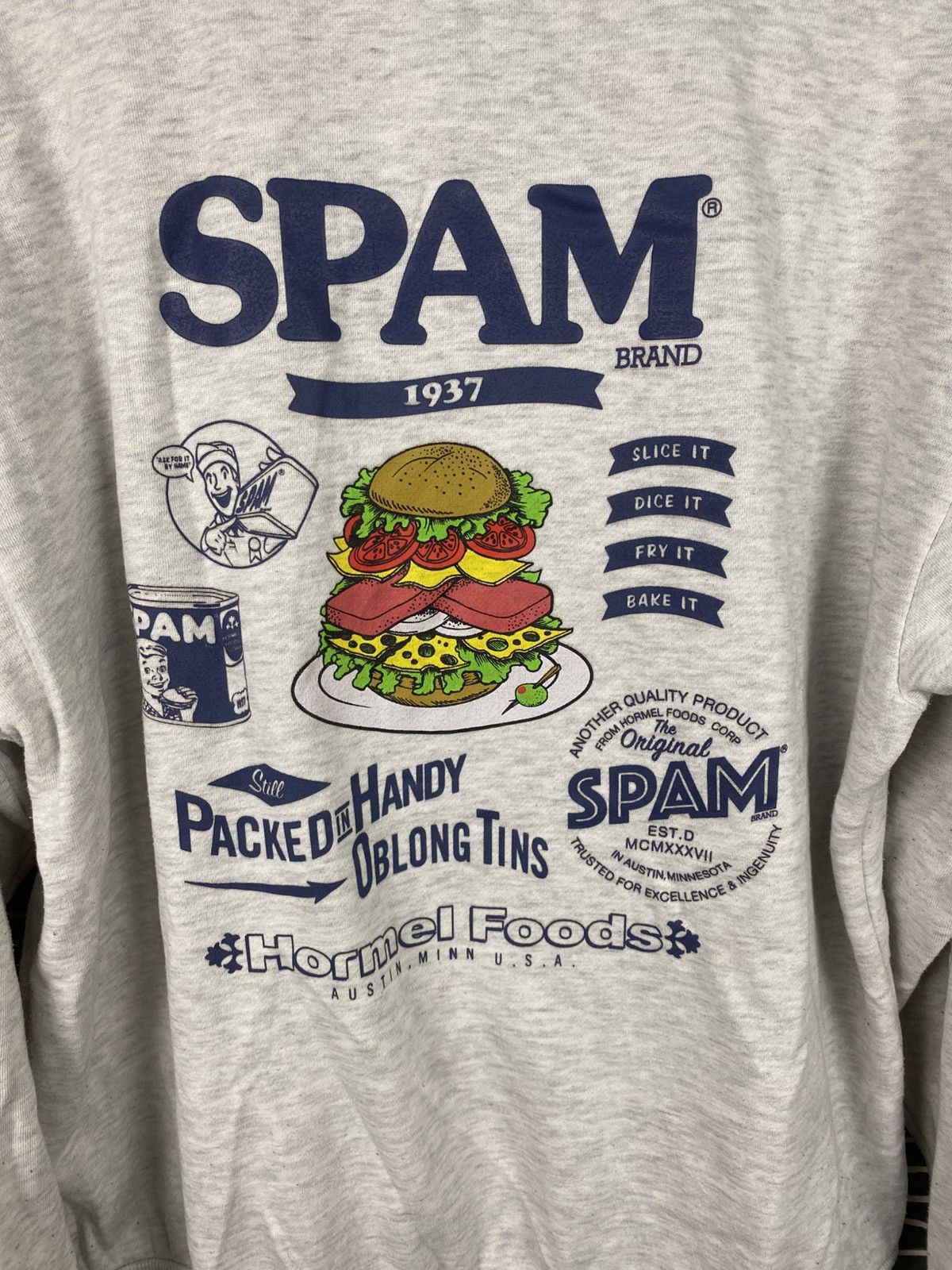 Vintage VINTAGE SPAM Brand Sweatshirt Grey Oversized Pullover Size US XL / EU 56 / 4 - 11 Thumbnail