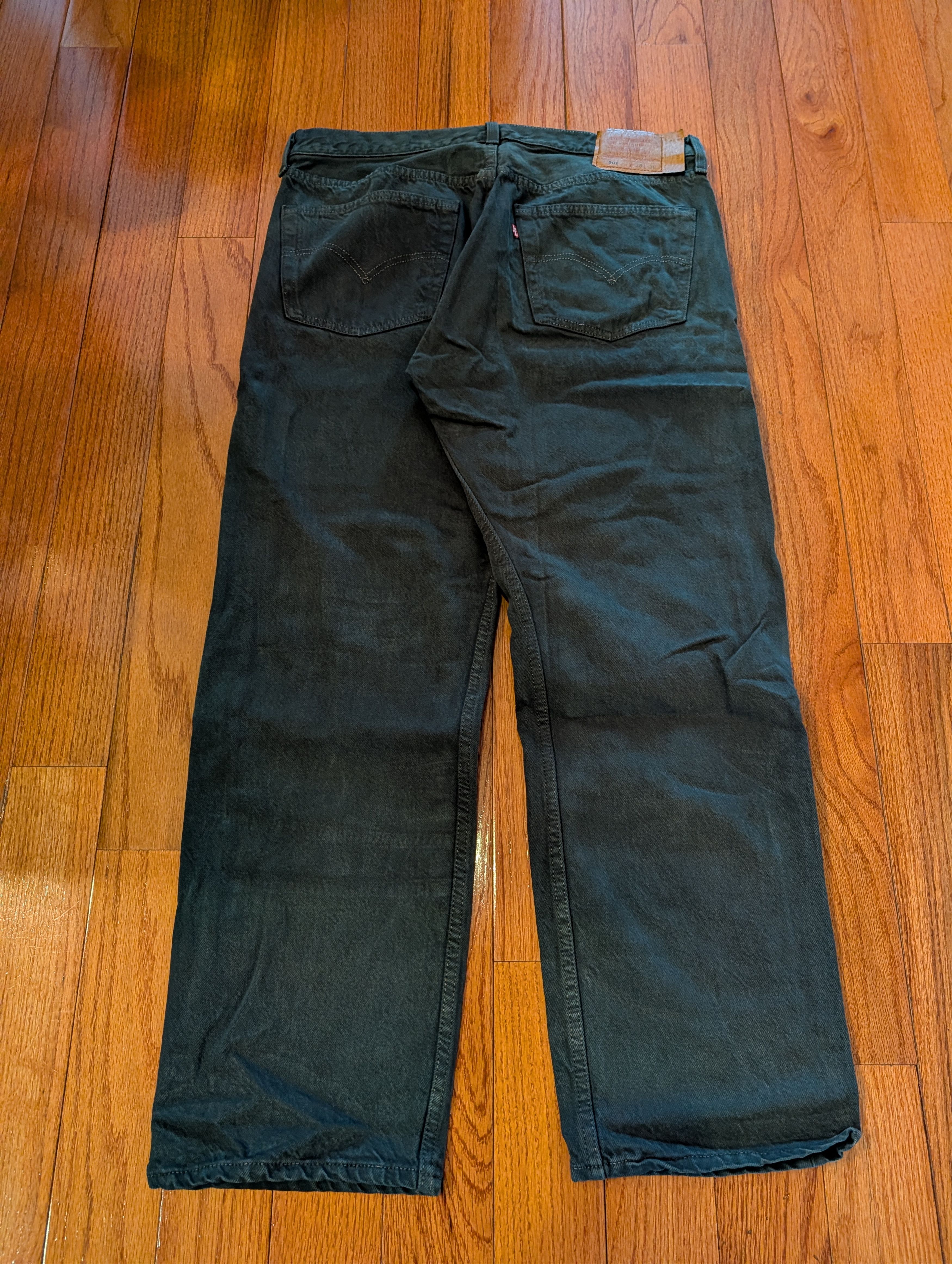 Levi's Vintage Levi’s 501 Button Green Jeans Made USA Men’s 38x30 Size US 38 / EU 54 - 1 Thumbnail