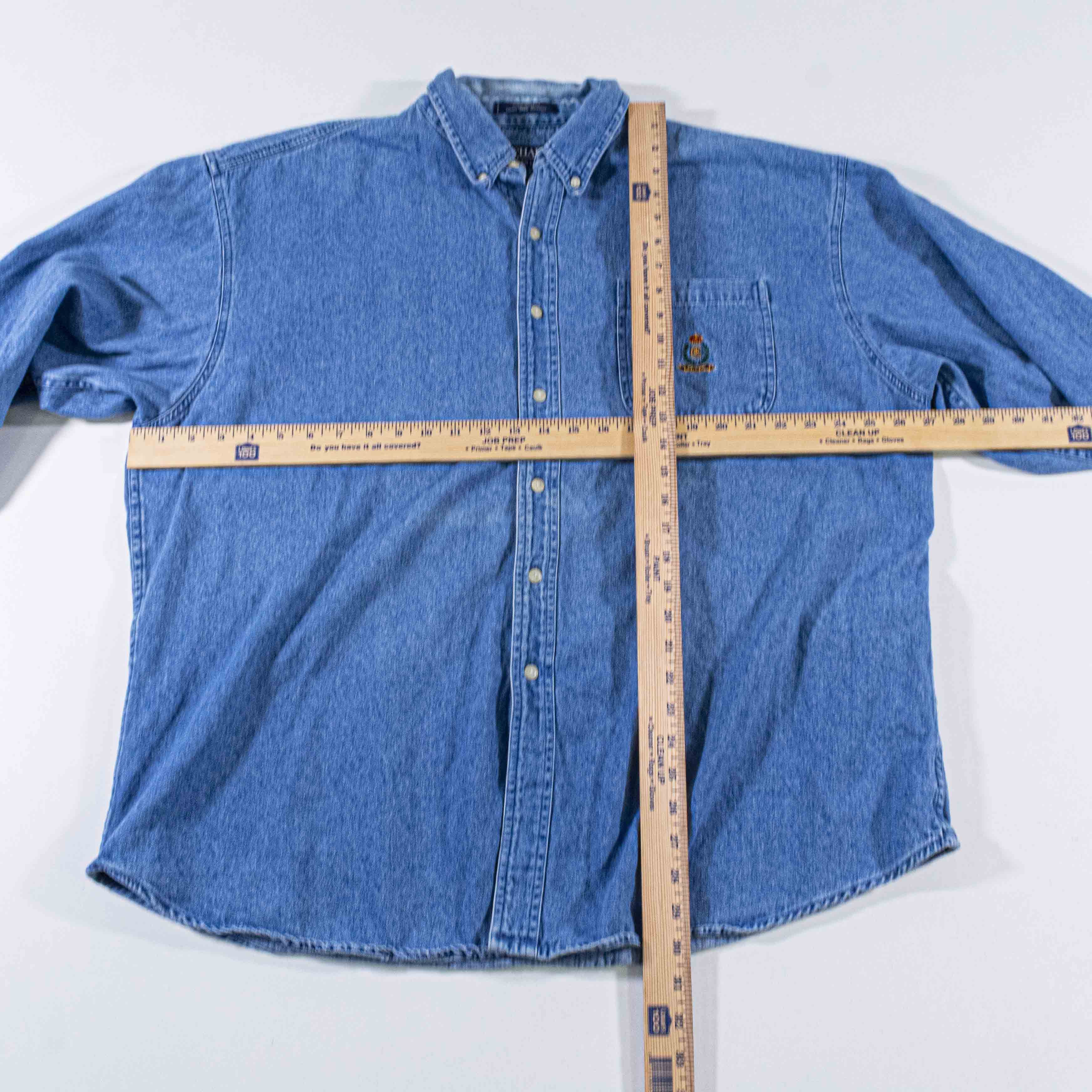 Chaps Ralph Lauren Vintage Chaps Ralph Lauren Denim Crest Shirt 1XB Button Down Size US XL / EU 56 / 4 - 3 Thumbnail